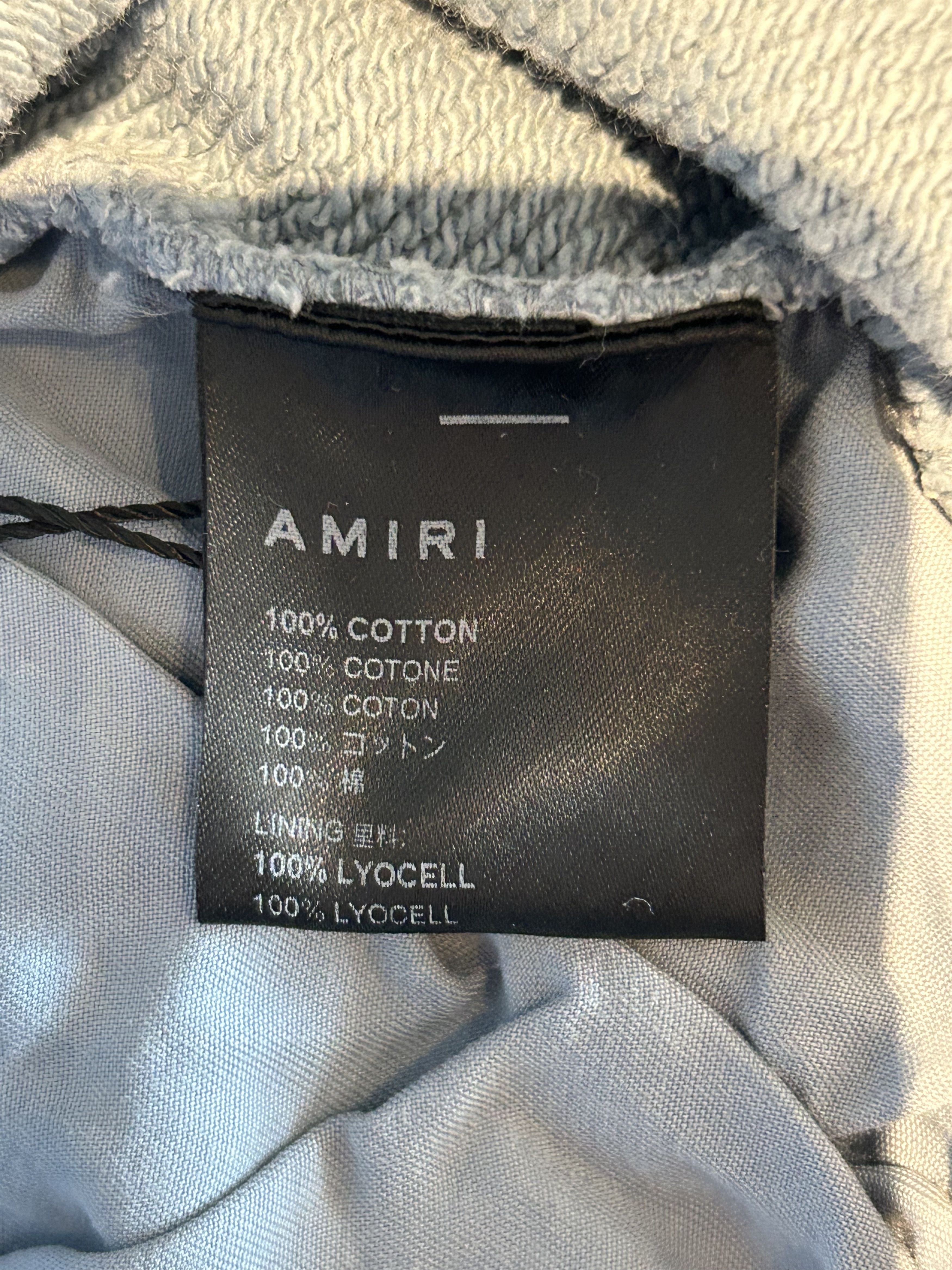 Amiri Amiri Faded Blue & White Filigree Logo Shorts Size US 40 / EU 56 - 3 Thumbnail