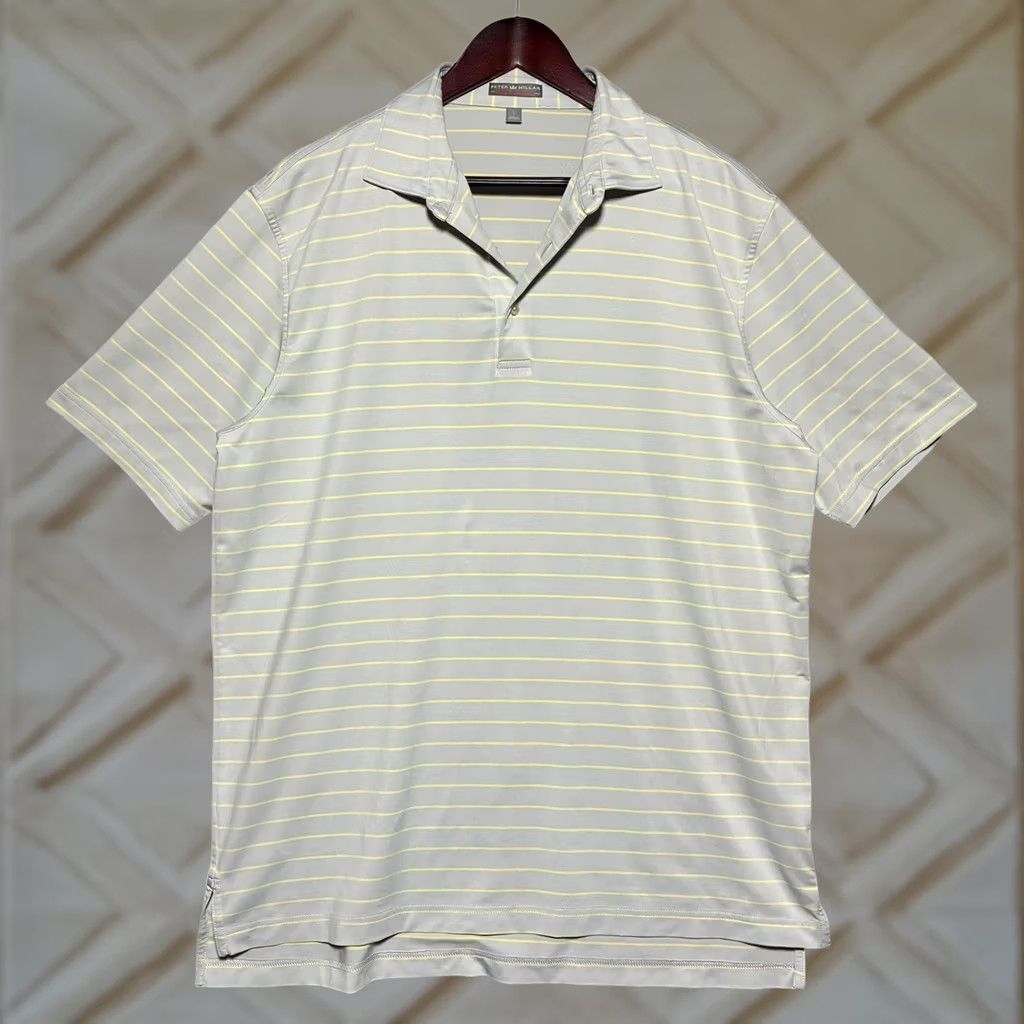 Peter Millar Peter Millar Polo Shirt Mens L Grey Yellow Summer Comfort Performance Striped Size US L / EU 52-54 / 3 - 1 Thumbnail