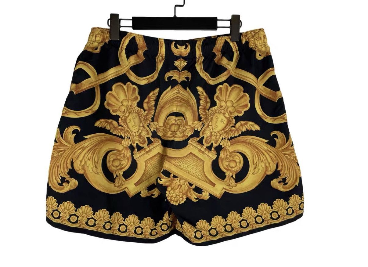 Versace Versace Black & Gold Pattern Drawstring Shorts J31 Size US 38 / EU 54 - 2 Thumbnail