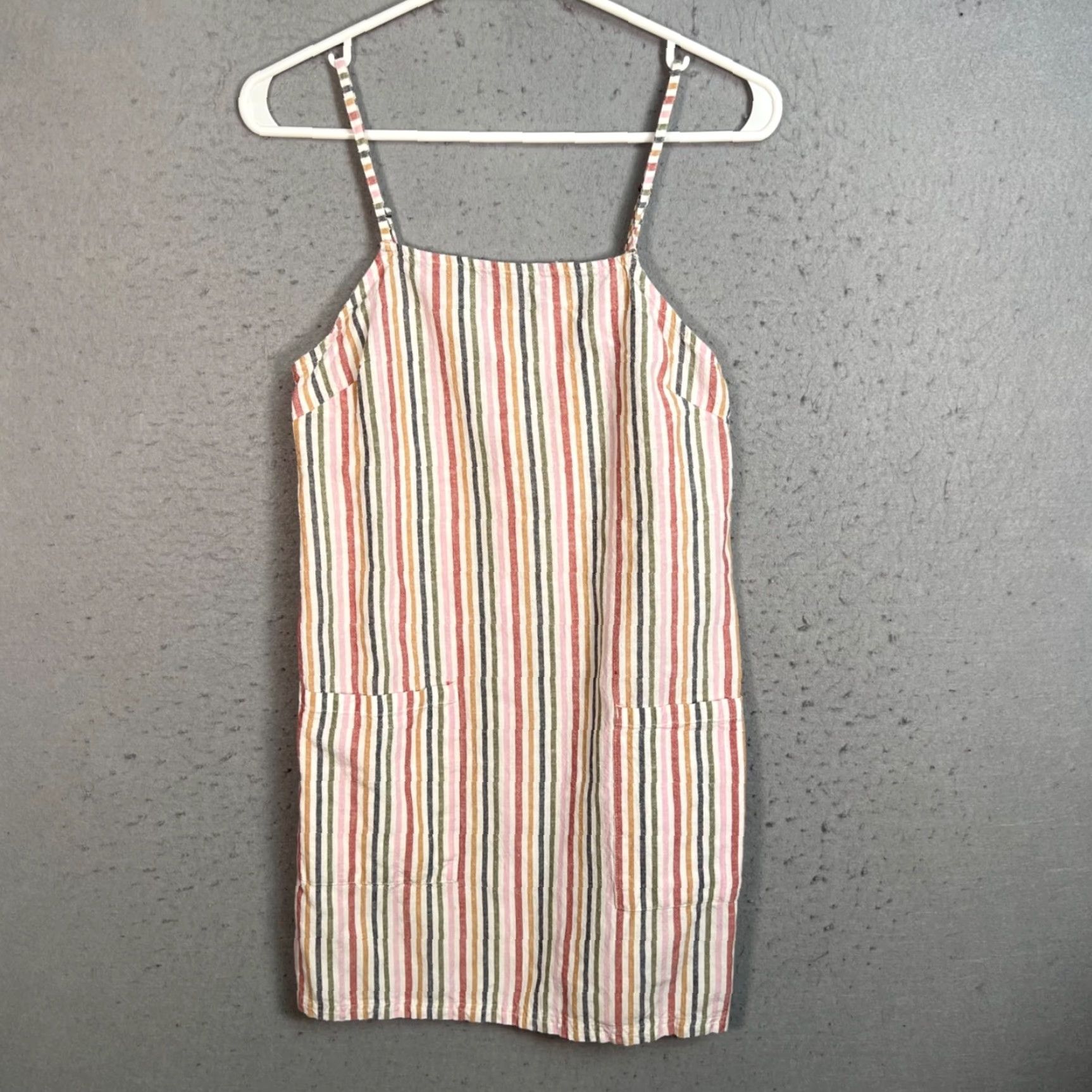 Billabong VINTAGE Billabong Womens Small Striped Sleeveless Mini Dress Adjustable Straps & Pockets Size S / US 4 / IT 40 - 2 Thumbnail
