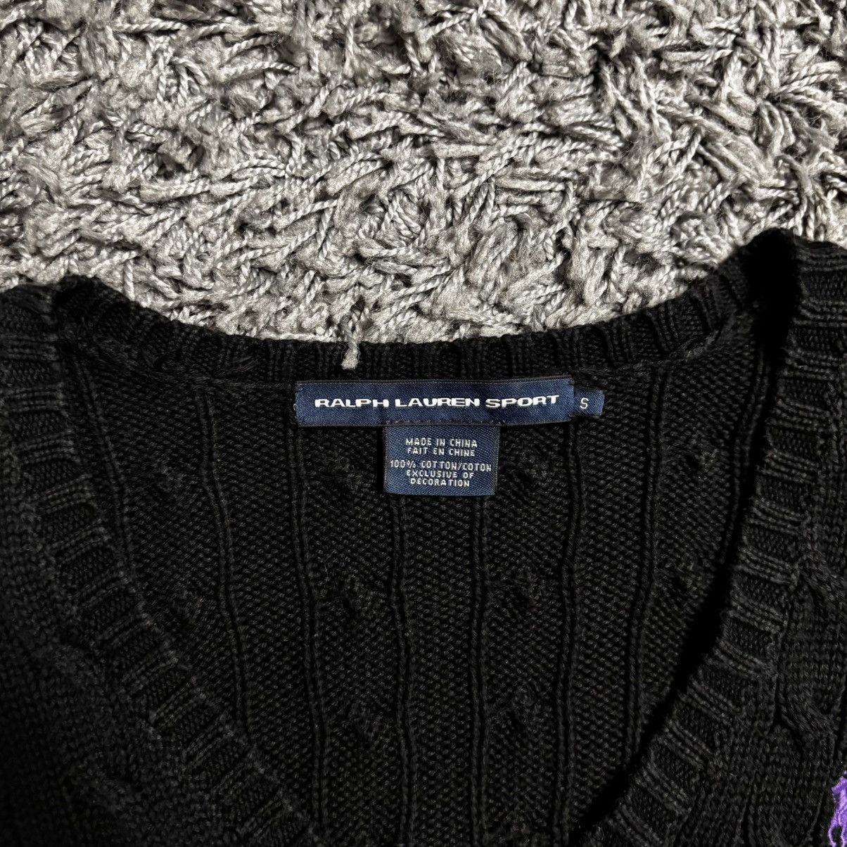 Ralph Lauren Ralph Lauren Sport Black Cable Knit V-Neck Purple Size S Size S / US 4 / IT 40 - 3 Thumbnail