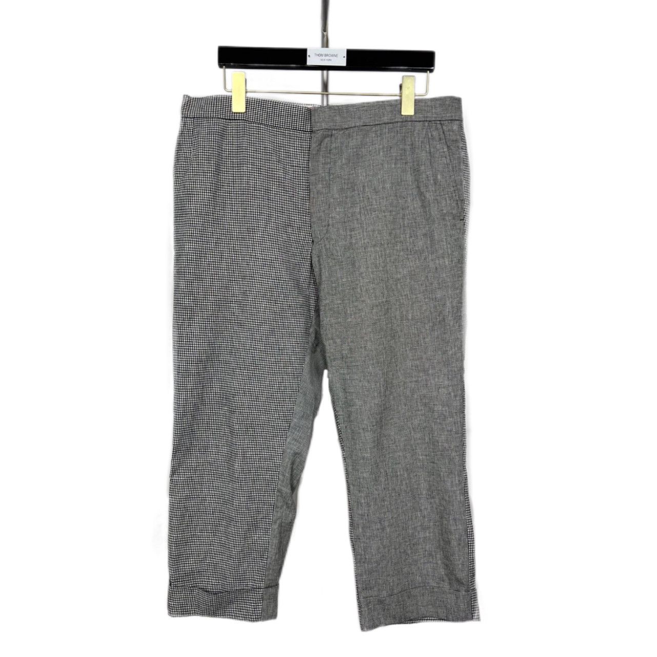 Thom Browne Thom Browne Grey Plaid Linen Pants (4L) Size US 30 / EU 46 - 1 Thumbnail