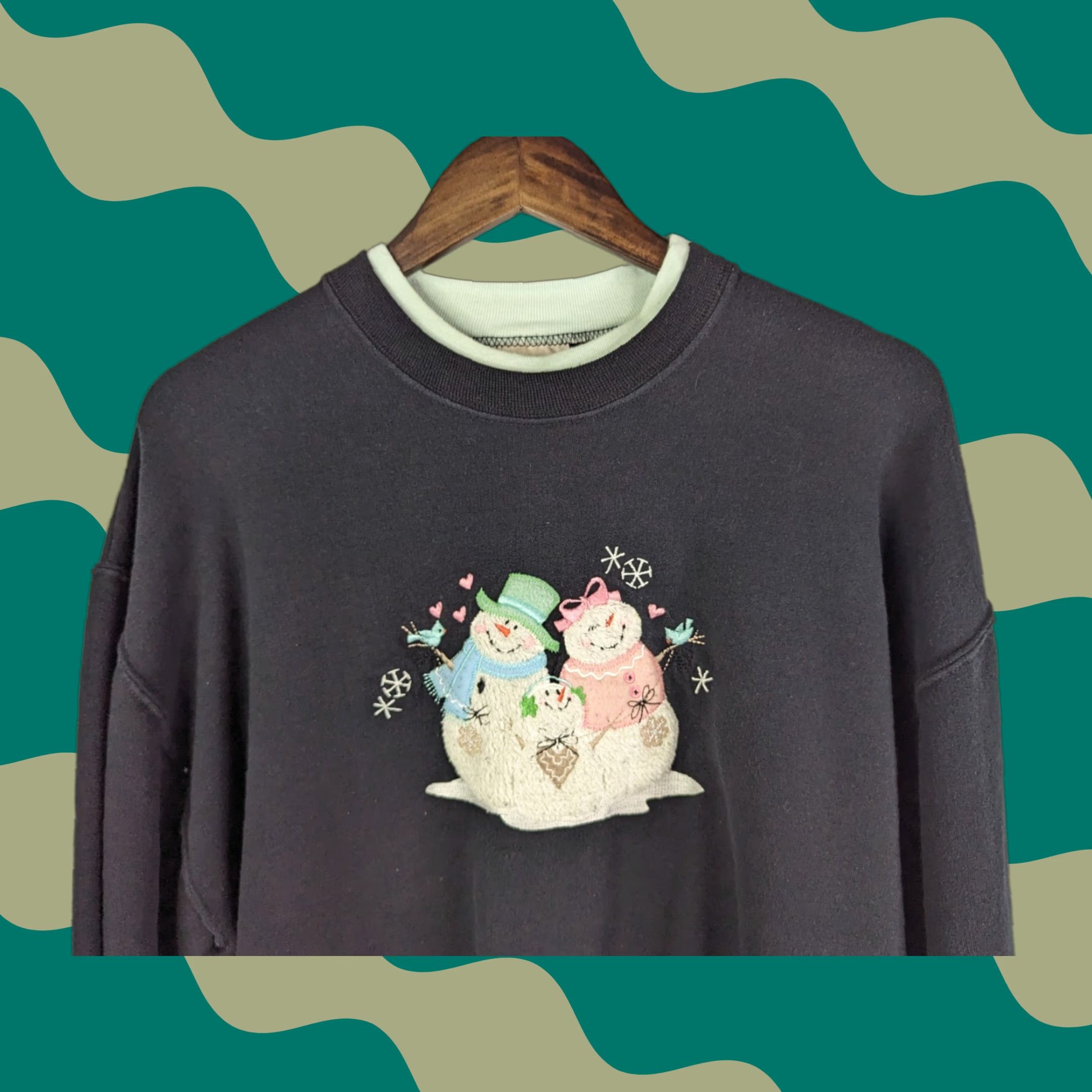 Vintage Vintage Natural Escape Snowman Family Sweatshirt Womens Large Christmas Holiday Size L / US 10 / IT 46 - 1 Thumbnail