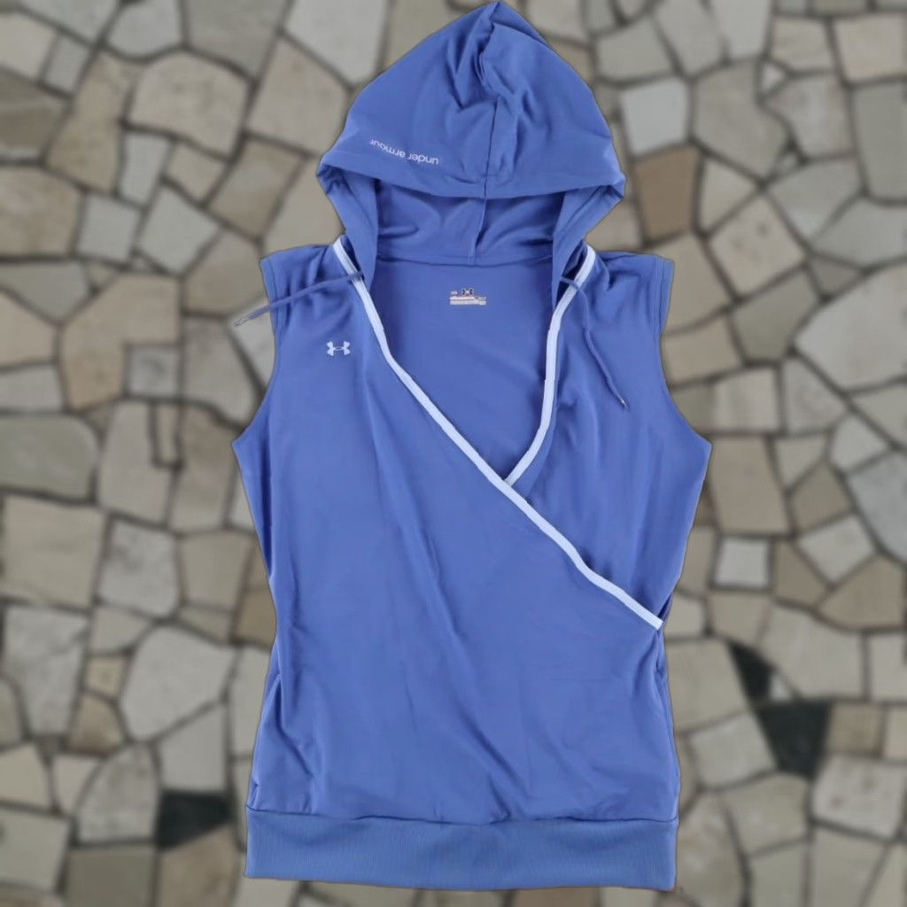 Under Armour Under Armour Sleeveless Wrap Hoodie Blue Women's M Shirt Size M / US 6-8 / IT 42-44 - 1 Thumbnail