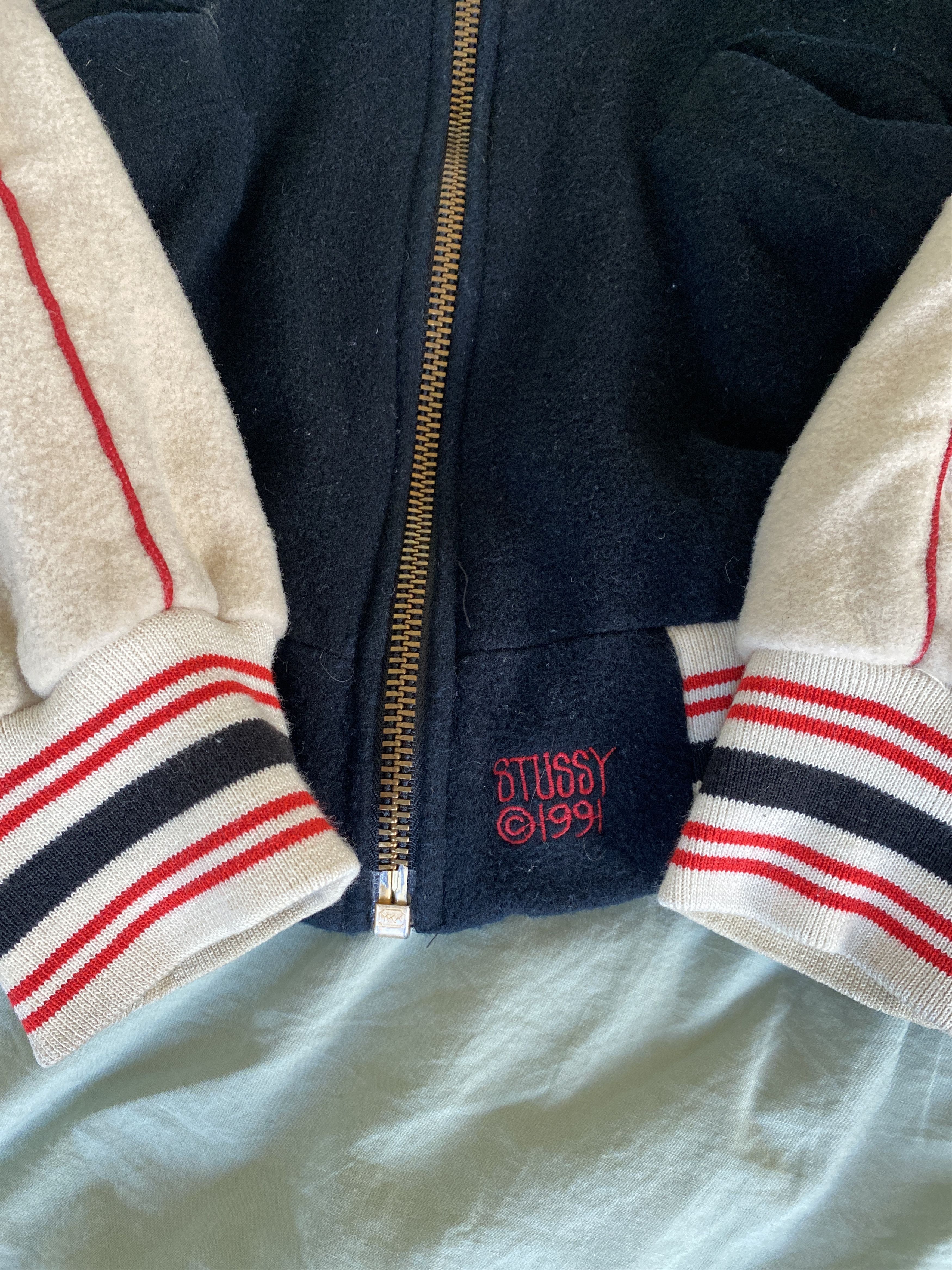 Stussy Vintage 1991 Wool Varsity Surfing Club Stussy Jacket Size US XL / EU 56 / 4 - 3 Thumbnail