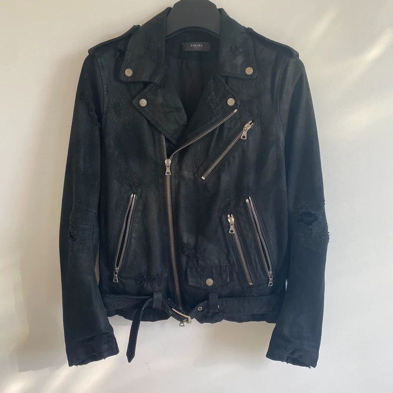 Amiri Amiri Wax-Coated Biker Jacket Size US S / EU 44-46 / 1 - 3 Thumbnail