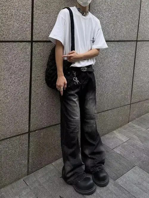 Japanese Brand × Jean Street ripped corrugated pleated micro-flared jeans Size US 32 / EU 48 - 3 Thumbnail