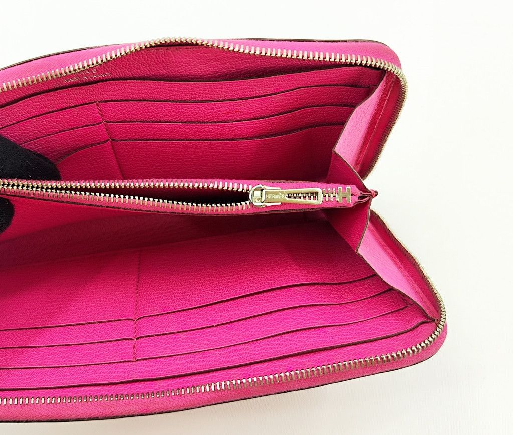 Hermes HERMES full leather AZAP zip around pink wallet Size ONE SIZE - 6 Thumbnail