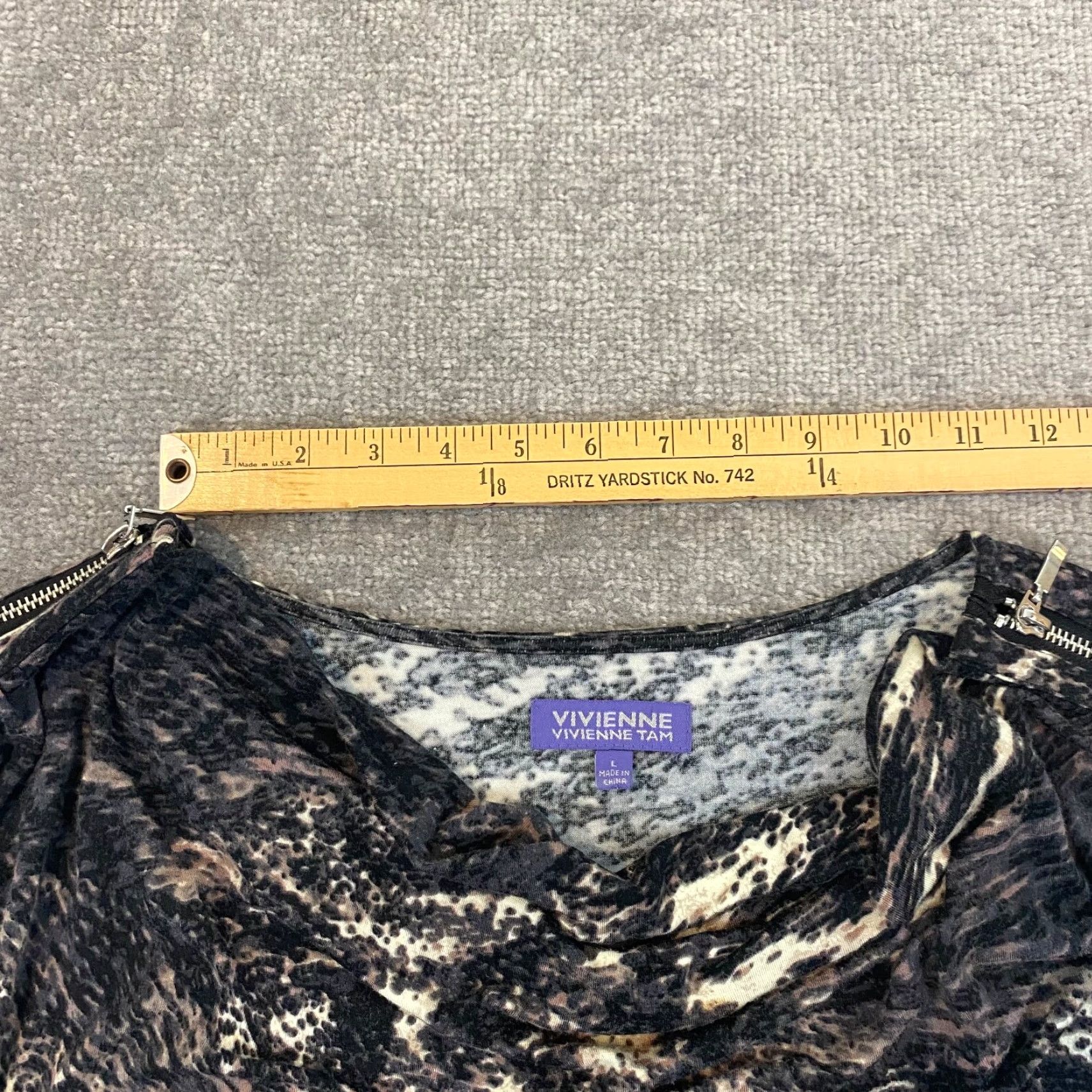 Vivienne Tam VIVIENNE TAM Blouse Animal Print Cowl Neck Zipper Top Womens Large Sleeveless Multicolor Shirt Size L / US 10 / IT 46 - 5 Thumbnail