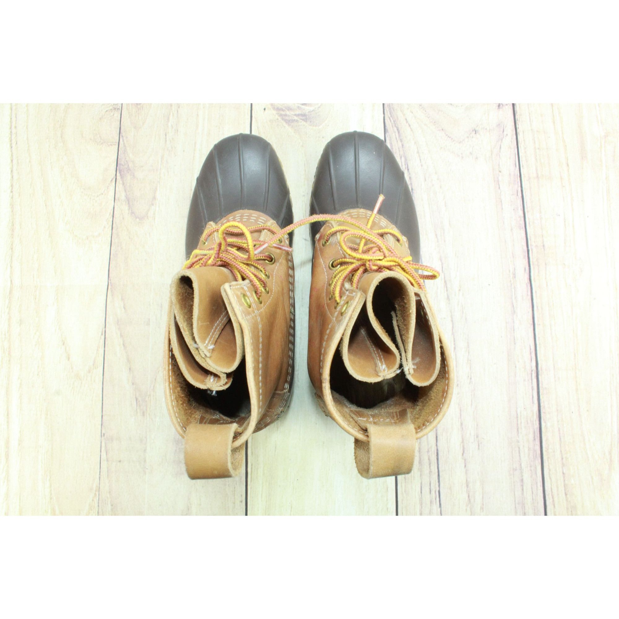 Leather LL Bean Women's Leather Lace Up Insulated Ankle Duck Boots Size US 6 / IT 36 - 7 Thumbnail