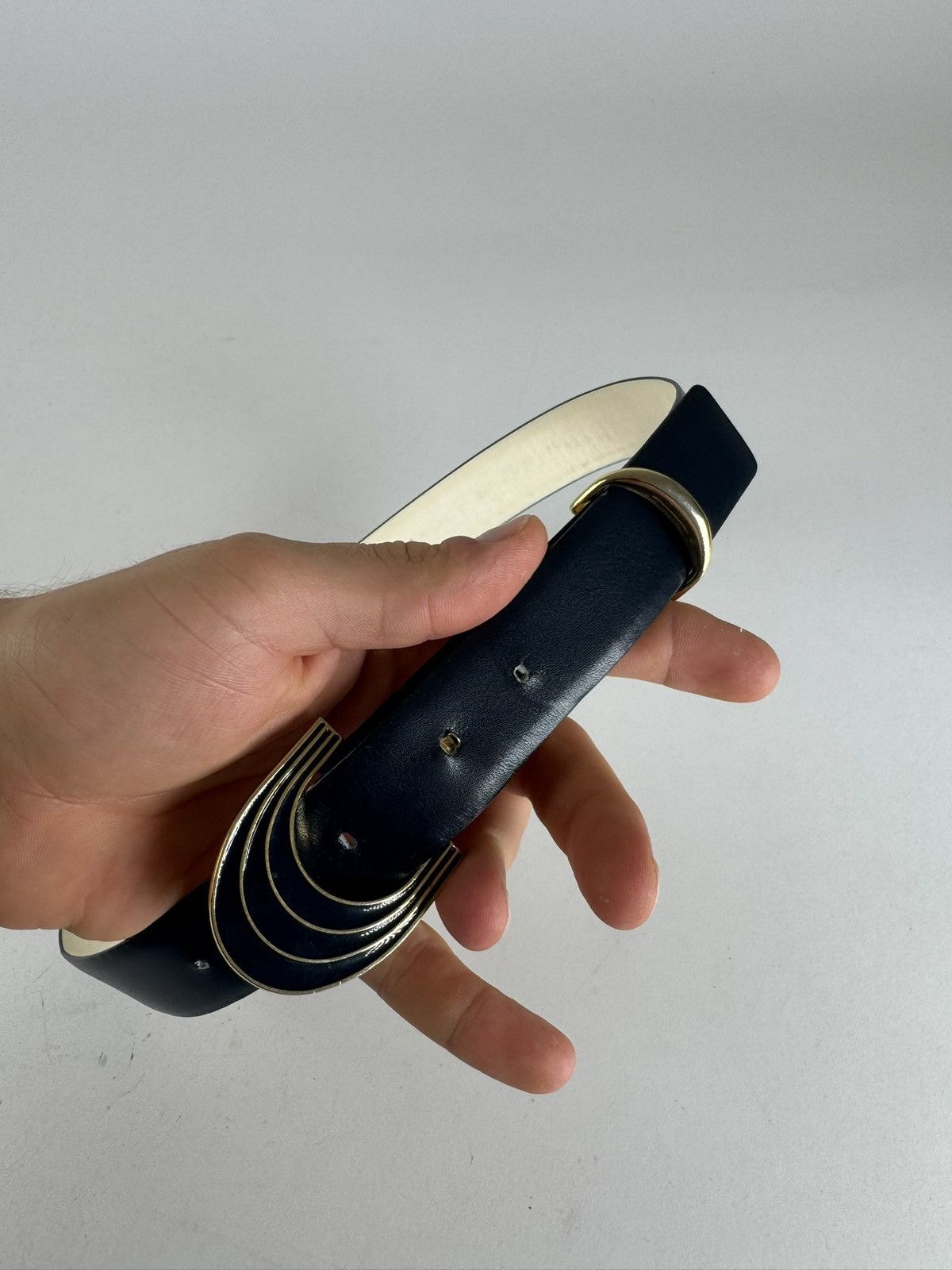 Dior Vintage Dior Leather Belt Black Size ONE SIZE - 3 Thumbnail