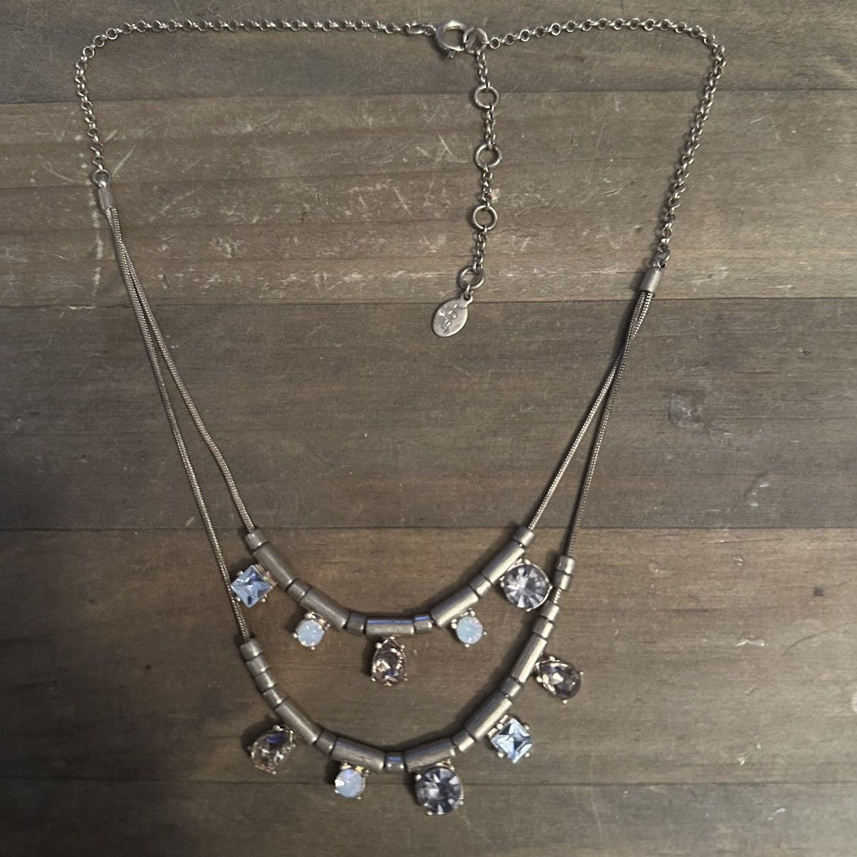 Loft × Vintage Vintage Loft gold tone layered opal and rhinestone necklace Size ONE SIZE - 2 Thumbnail