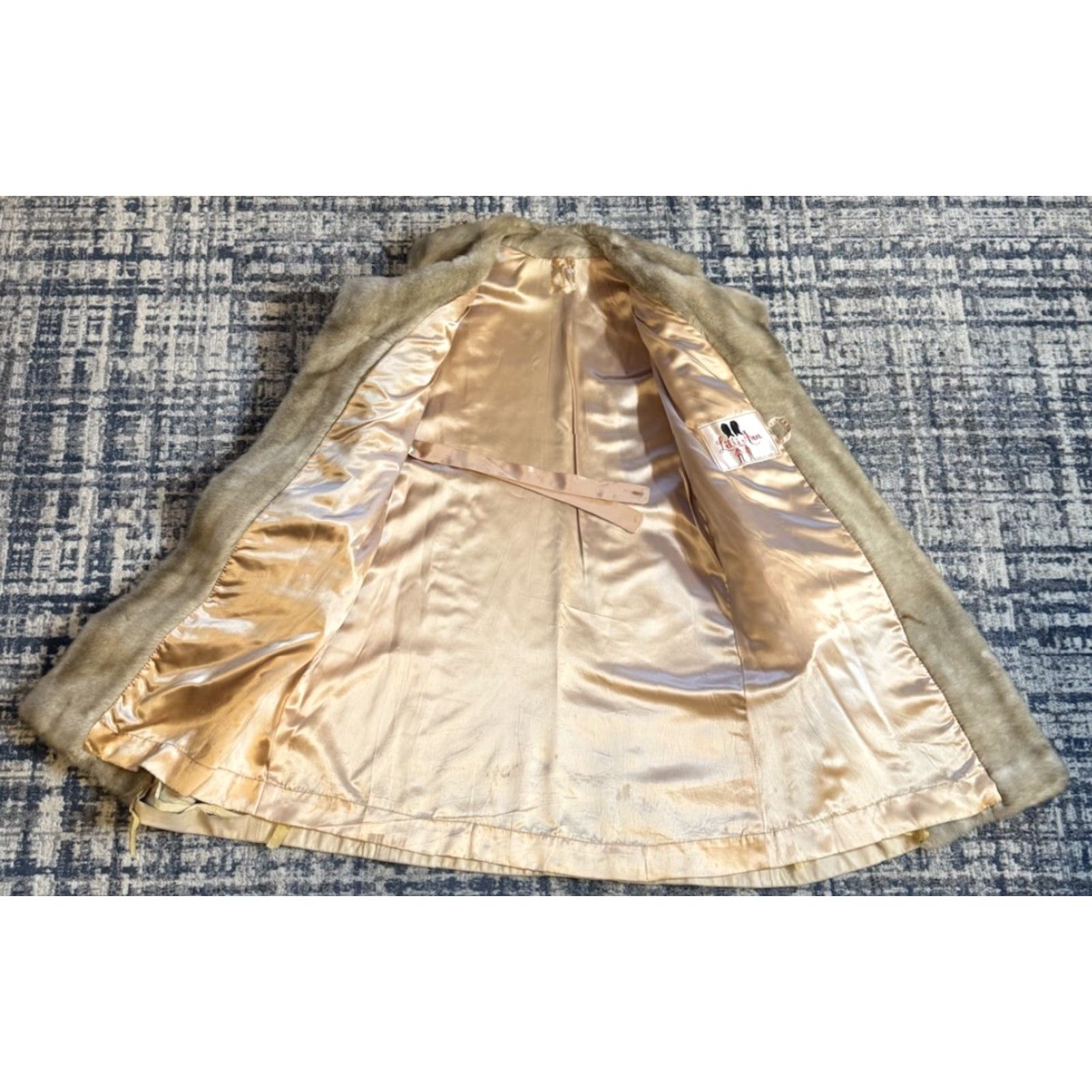 Vintage VINTAGE Lilli Ann Leather Faux Fur Long Coat 60s 1960s Beige Large UK 1960s Coat Glam Rock Mens Womens Size L / US 10 / IT 46 - 7 Thumbnail