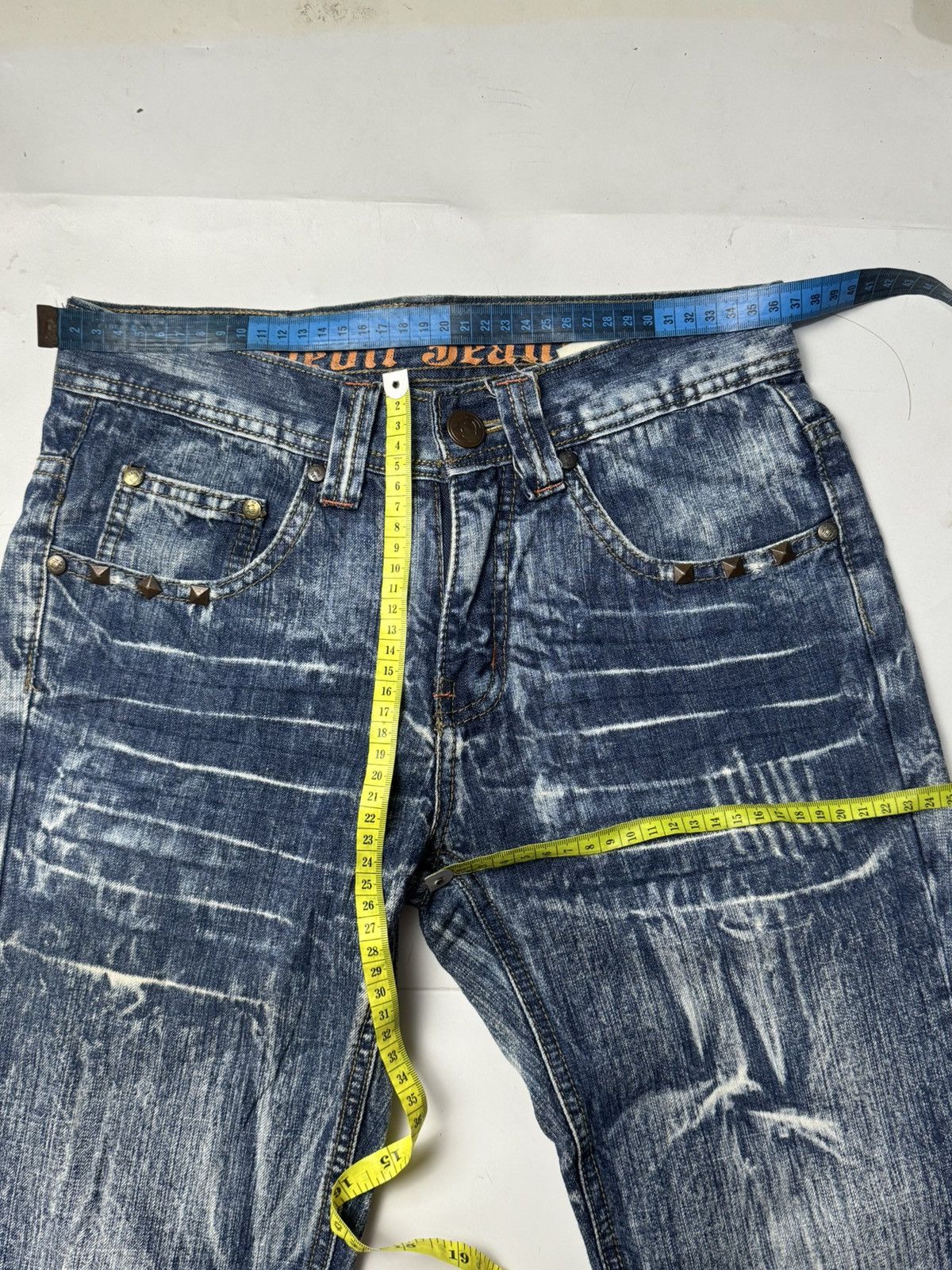 Tornado Mart Flared Studded Devil Jeans Hysteric styled japanese Size US 29 - 7 Thumbnail