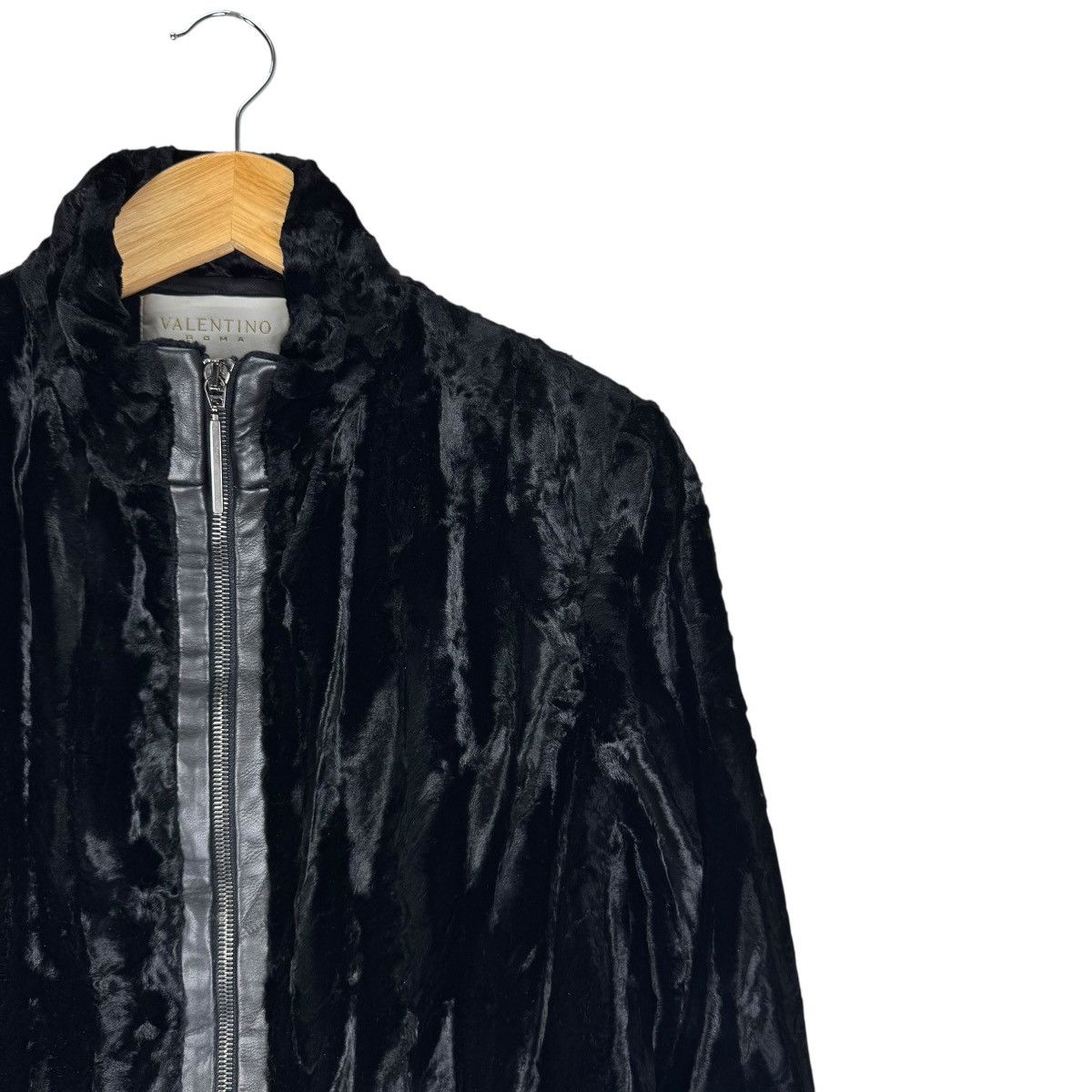 Valentino 🔥VALENTINO ROMA LEATHER PART LONG JACKET Size M / US 6-8 / IT 42-44 - 4 Thumbnail