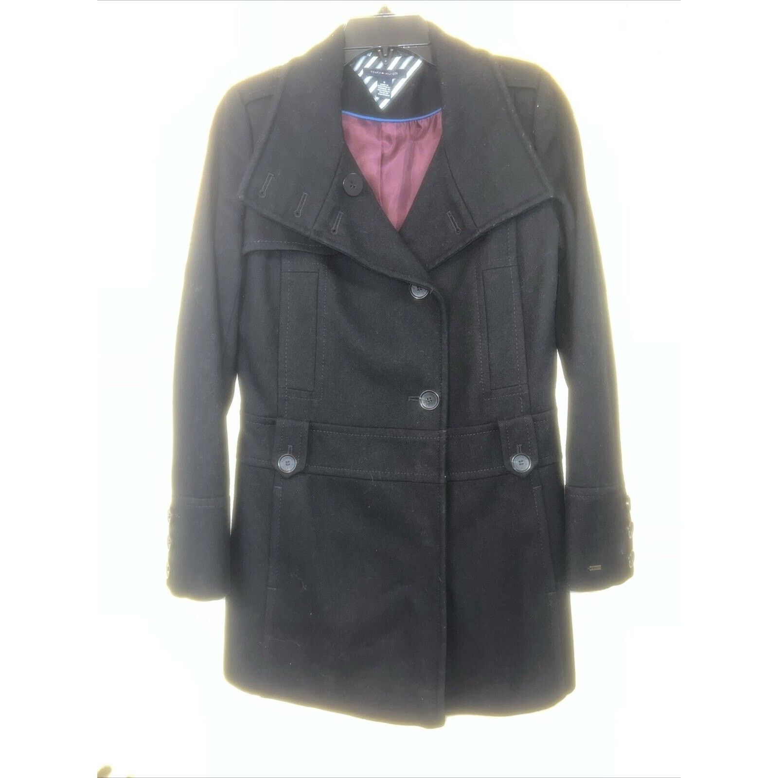 Tommy Hilfiger Tommy Hilfiger Parka Jacket Pea Coat Black Size 4 Wool-Blend Size S / US 4 / IT 40 - 3 Thumbnail