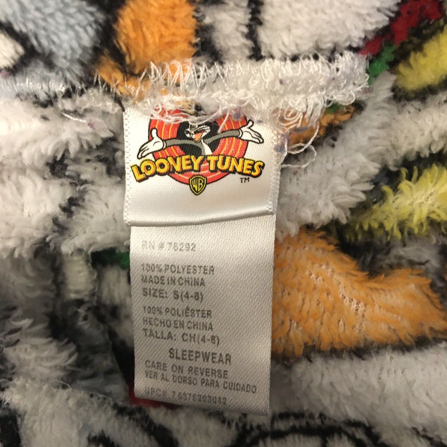 Vintage Looney Tunes Pajama Pants Pj Bottom Fleece White Size S Women Bugs Bunny Tweety Bird Sylvester Size 28" / US 6 / IT 42 - 5 Thumbnail
