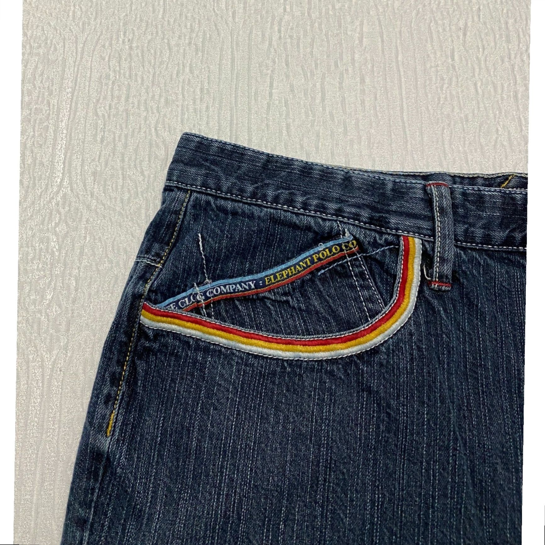 Enyce VINTAGE Enyce Jeans Wide-Leg Logo Embroidered Men 42 Blue Denim 5-Pocket Distressed Relaxed Spring Summer Fall Winter Mens Size US XL / EU 56 / 4 - 3 Thumbnail