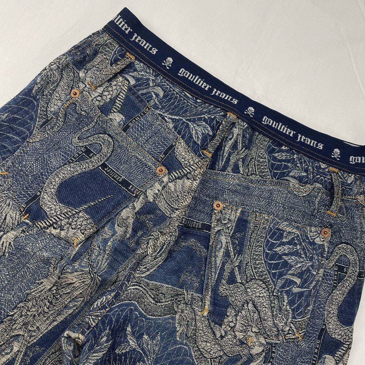 Jean Paul Gaultier AW1994 Jean Paul Gaultier Dragon Slayer Tribal Jeans Vintage Size 30" / US 8 / IT 44 - 9 Thumbnail