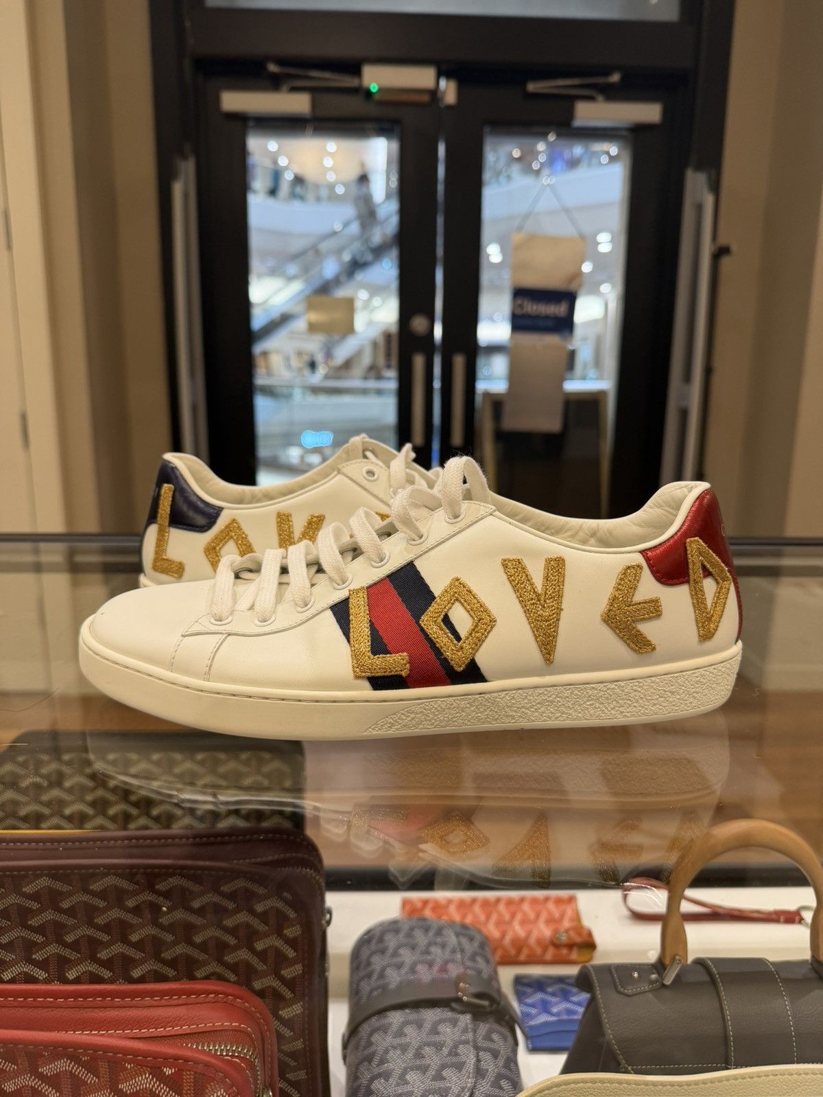 Gucci Gucci Ace Leather Sneaker “Loved” - White Size US 7.5 / EU 40-41 - 1 Thumbnail