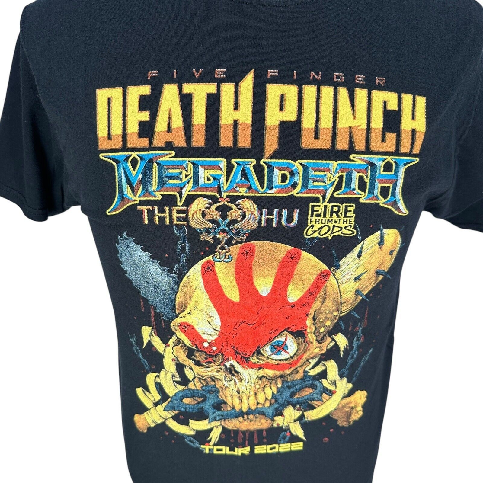 Fruit Of The Loom Megadeth 2022 Tour T-Shirt Men’s Medium Black Five Tee Size US M / EU 48-50 / 2 - 2 Thumbnail