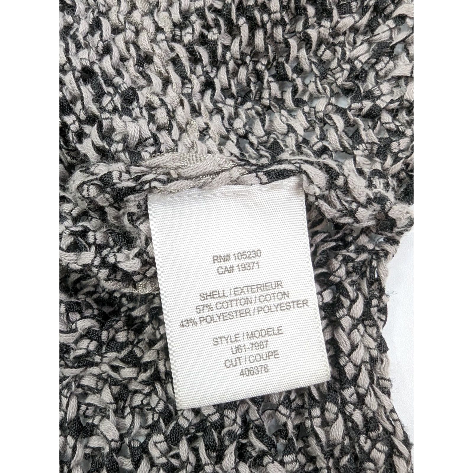 Joie JOIE Gray Striped Long Sleeve Open-Knit Pullover Sweater M Shirt/Top Women Knit Cotton Blend Regular U61-7987 Size M / US 6-8 / IT 42-44 - 8 Thumbnail