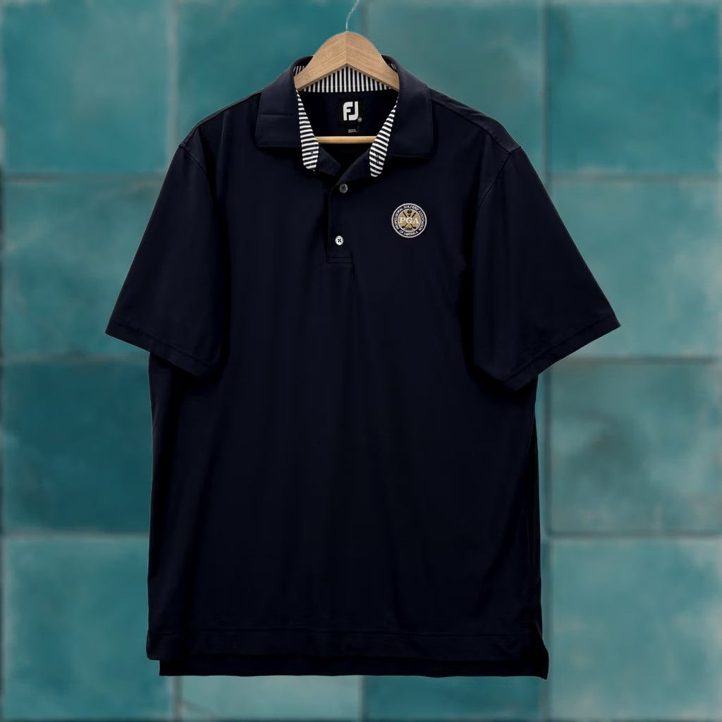 Footjoy FootJoy Polo Shirt Mens M Blue Solid Logo PGA Of America Golf Performance Short Sleeve Jersey Polyester Spandex Size US M / EU 48-50 / 2 - 1 Thumbnail