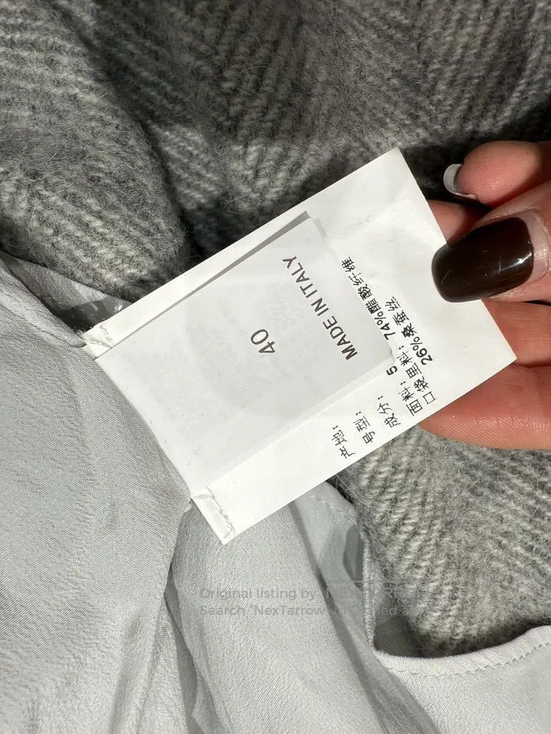 Brunello Cucinelli Brunello Cucinelli Gray Herringbone Wool Coat Size XS / US 0-2 / IT 36-38 - 7 Thumbnail