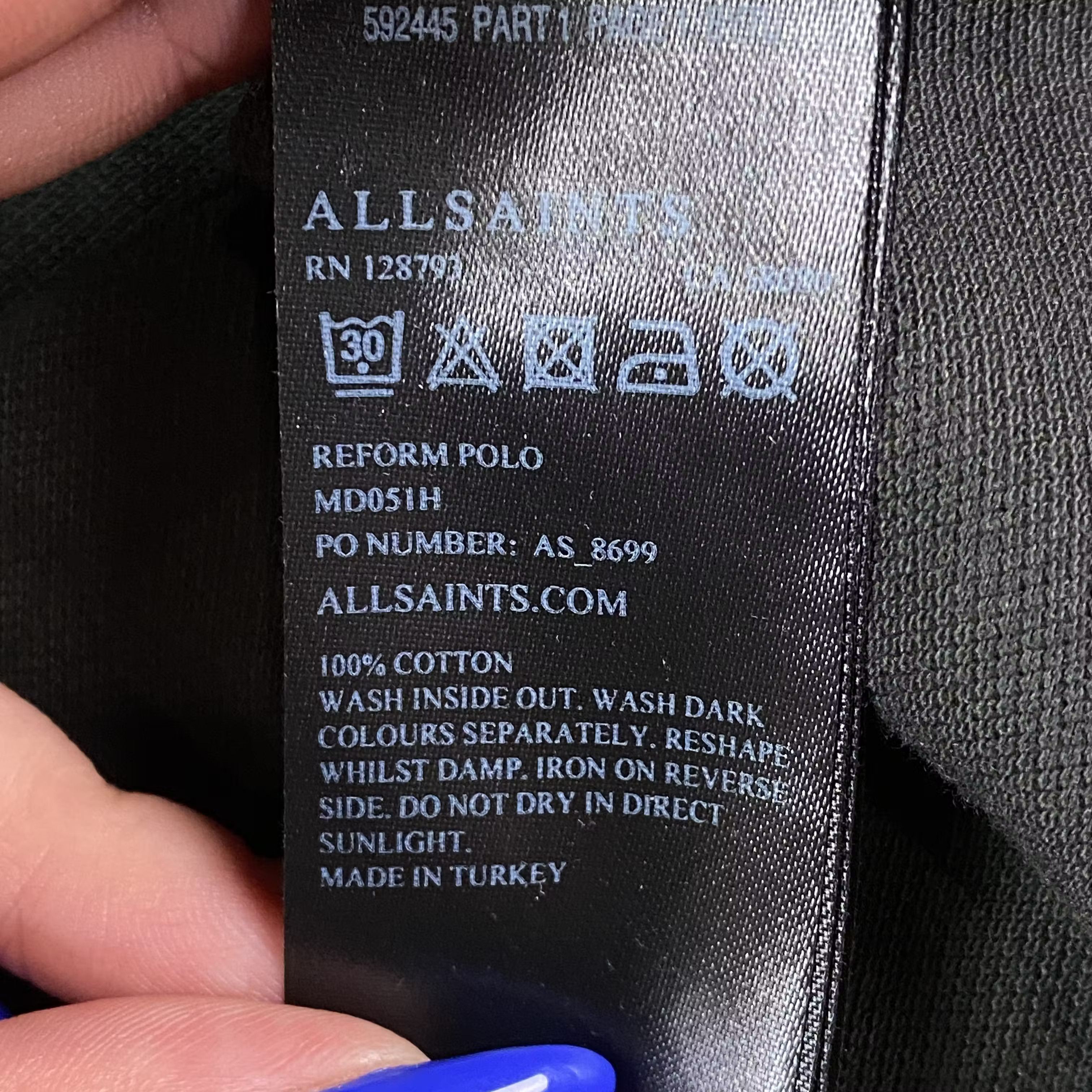 Allsaints Mens Polo T Shirt Allsaints Size XS Size US XS / EU 42 / 0 - 6 Thumbnail
