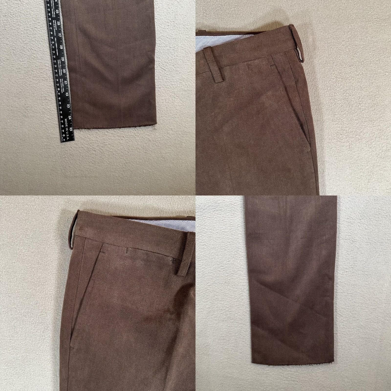 Vintage David Saddler Dress Pants Mens 50 Brown Chino Flat Front Straight Leg Dress Pants Regular 35x35 Wool Cotton Fall Spring Summer Winter Vintage No Size US 34 / EU 50 - 9 Thumbnail