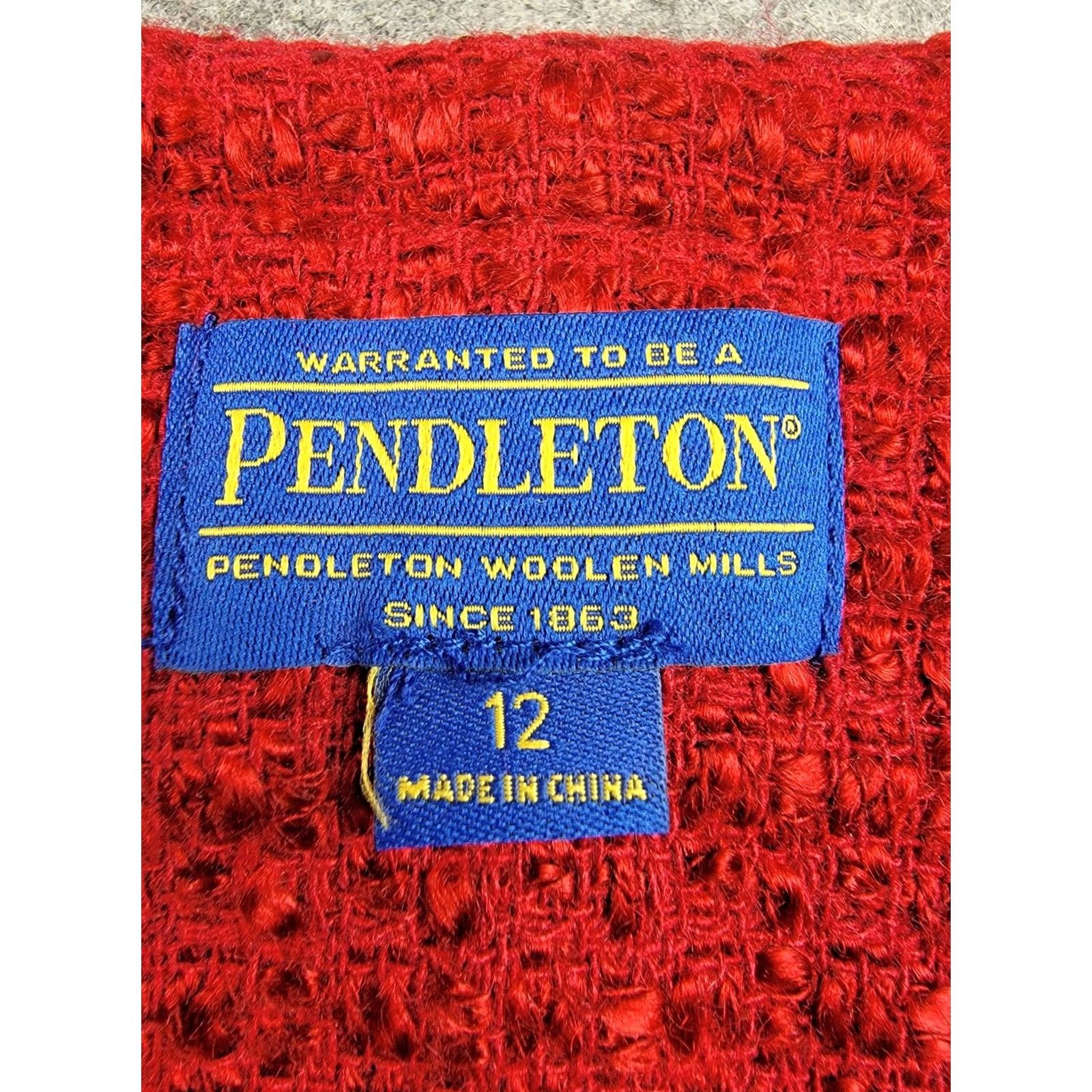 Pendleton Pendleton Blazer Womens 12 Red Tweed Lined Button Front Classic Jacket Blazer Business Casual Workwear Womens Regular Front Pockets Size XL / US 12-14 / IT 48-50 - 3 Thumbnail