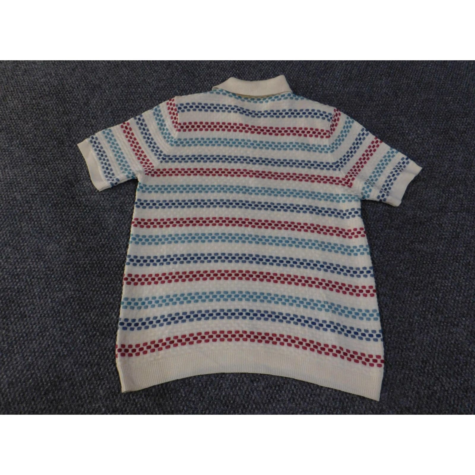 Vintage VINTAGE Alfred Dunner Polo Shirt Womens Petite XL Ivory Red Blue Striped Knit Made USA Size XL / US 12-14 / IT 48-50 - 7 Thumbnail