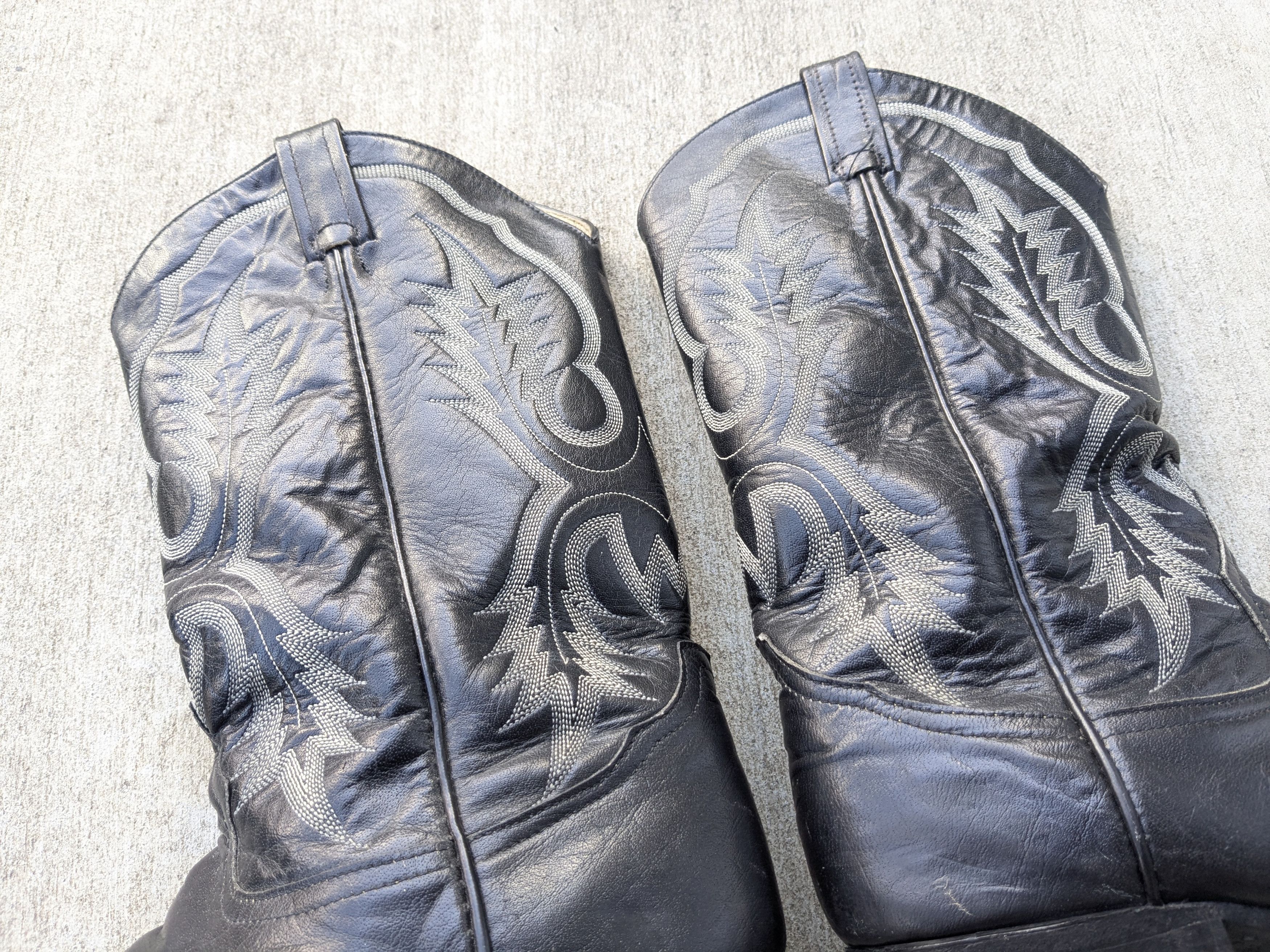 Tony Lama Tony Lama Cowboy Boots Black 9.5 D USA Leather Western Size US 9.5 / EU 42-43 - 6 Thumbnail