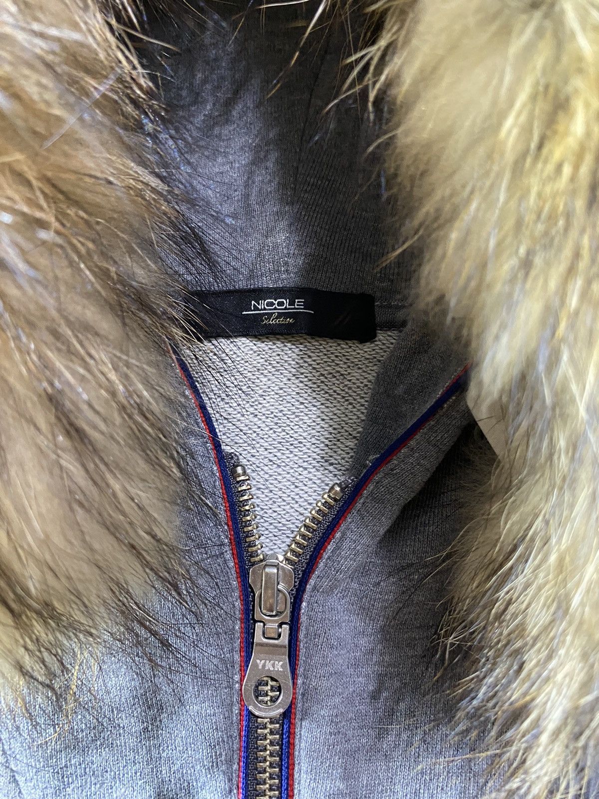 Beauty Beast × If Six Was Nine × Le Grande Bleu (L.G.B.) Vintage ifsixwasnine style NICOLE fur Distressed zip hoodie Size US L / EU 52-54 / 3 - 7 Thumbnail