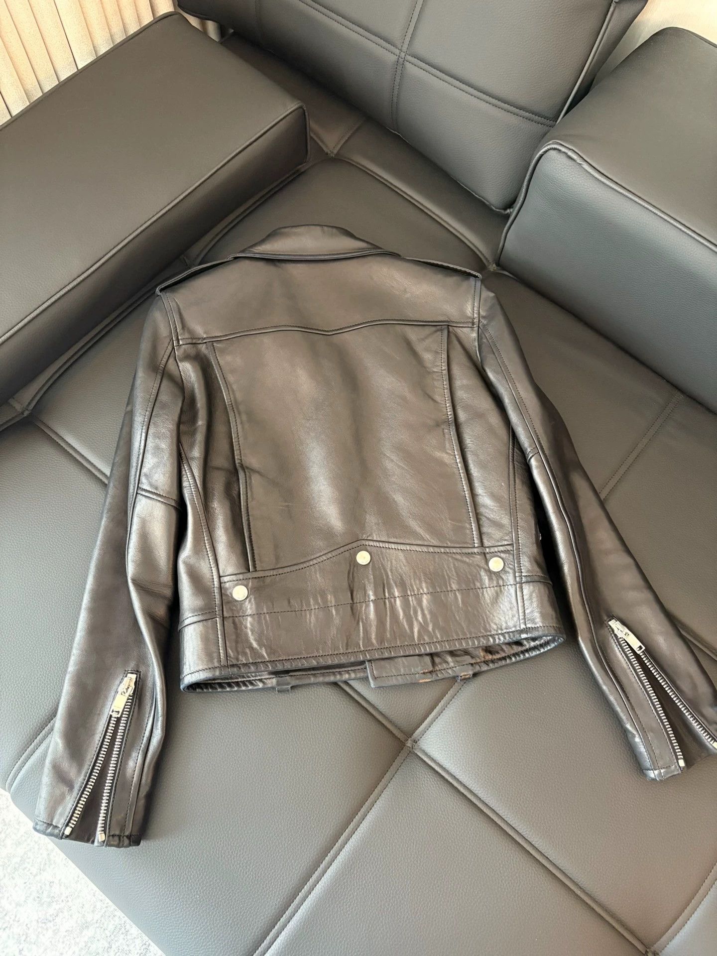 Saint Laurent Paris YSL Leather Jacket Liu Yifei Size XS / US 0-2 / IT 36-38 - 3 Thumbnail