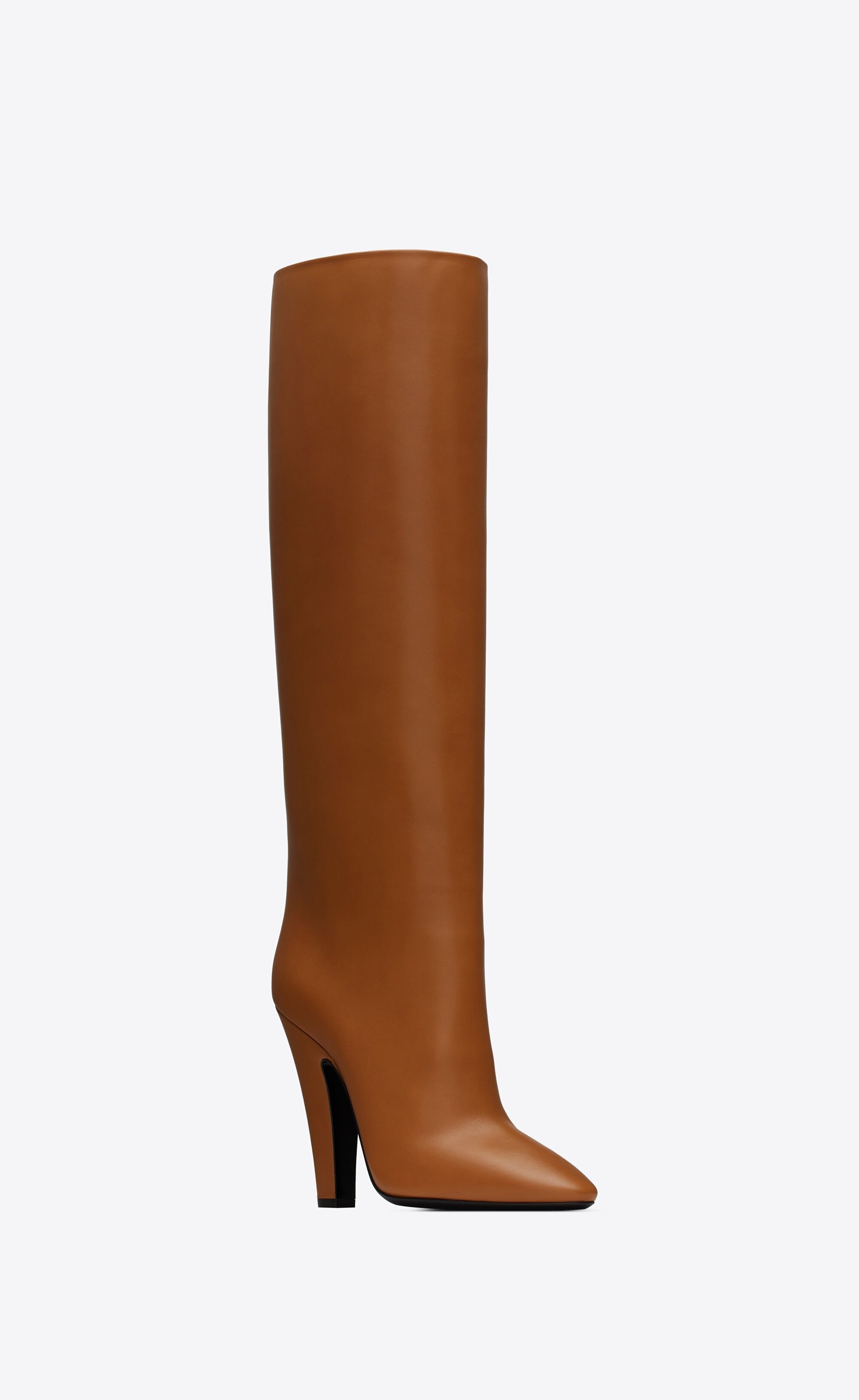 Saint Laurent Paris o1bcso1str0125 68 Tube Boots In Smooth Leather in Brown Size US 5.5 / IT 35.5 - 2 Thumbnail