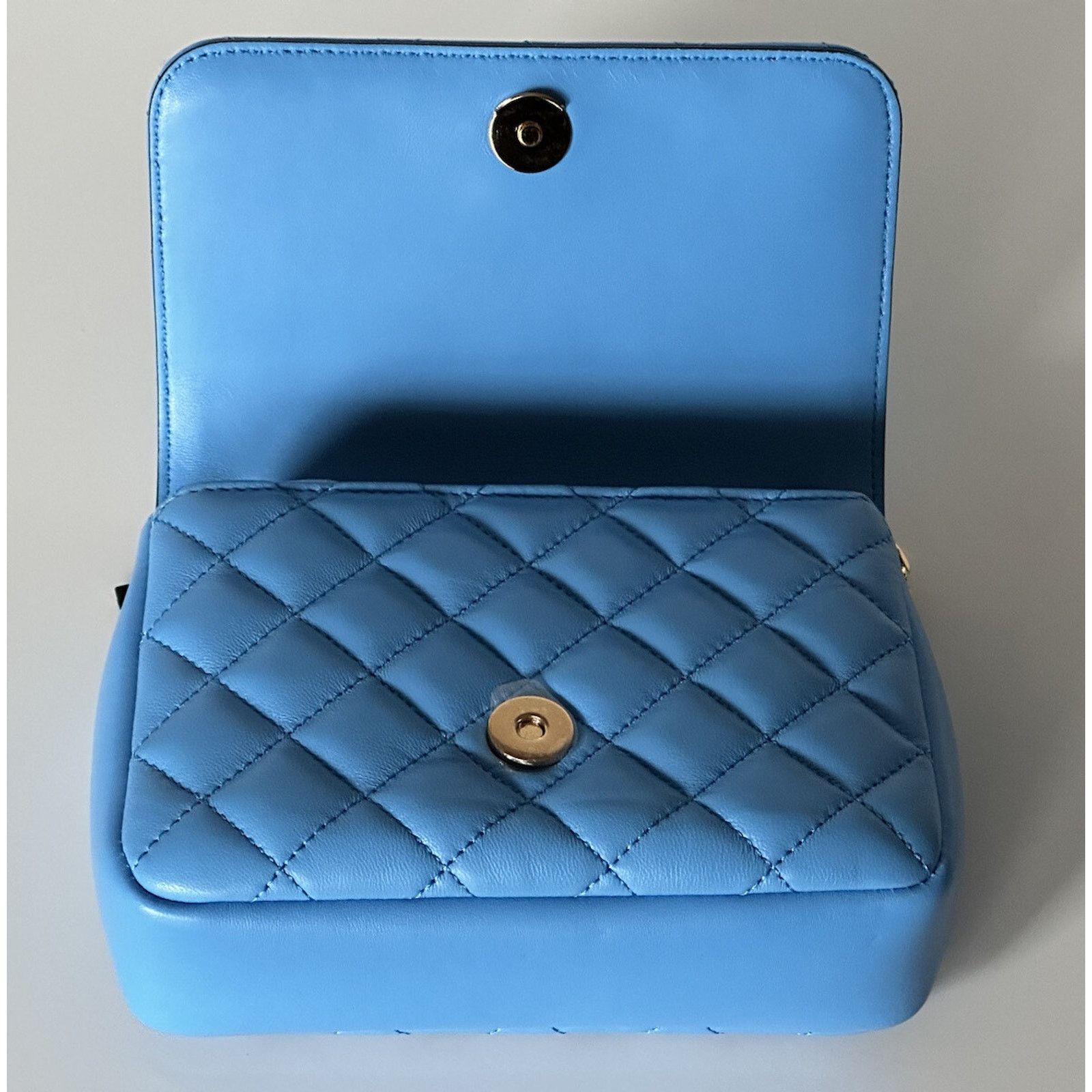 Versace Versace Quilted Leather Blue Small Shoulder Bag DBFI163S Size ONE SIZE - 11 Thumbnail