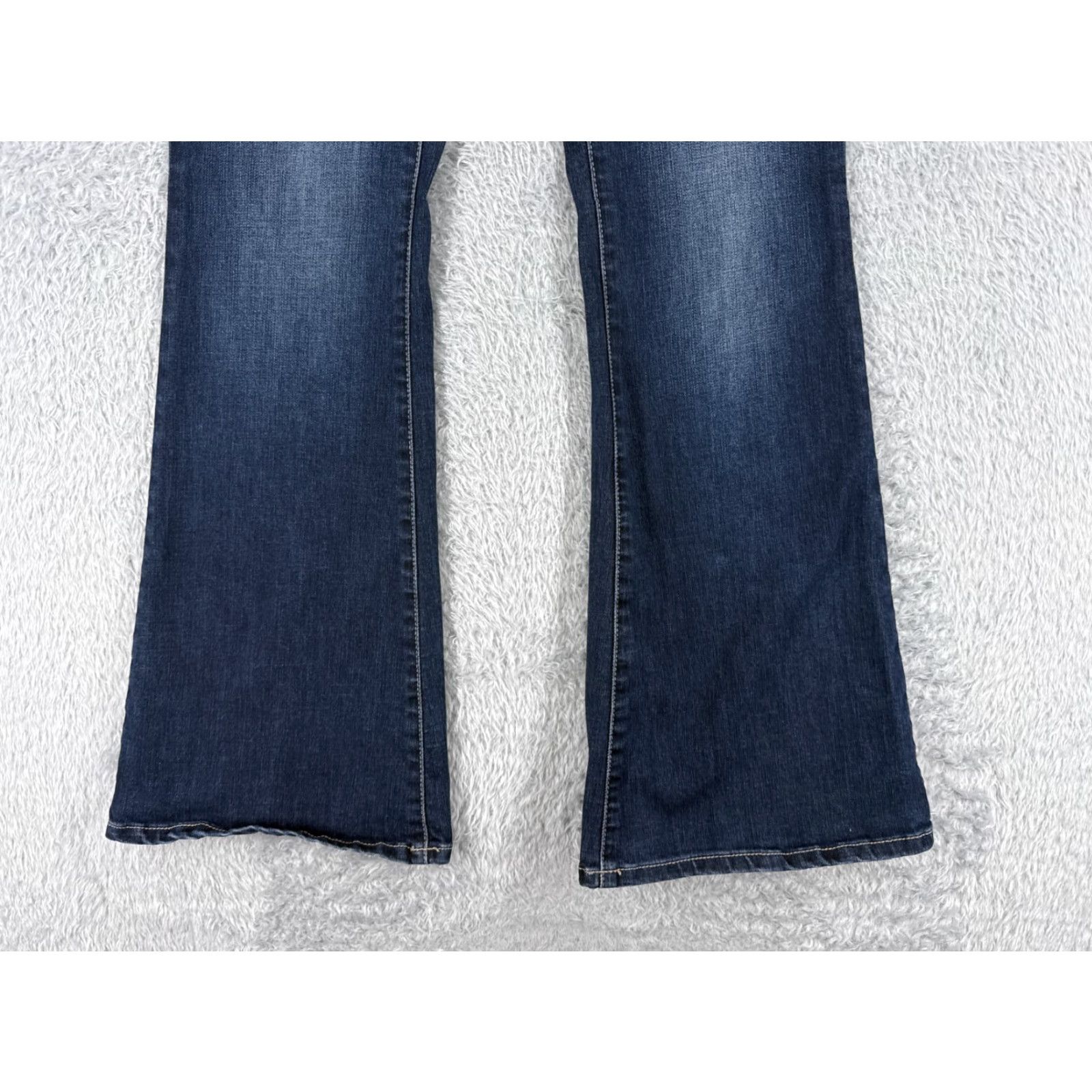 Vintage Maurices Women's Flared Jeans 24 Blue Denim Low Rise Cotton Blend 24x32 Size 42" / US 20 - 2 Thumbnail
