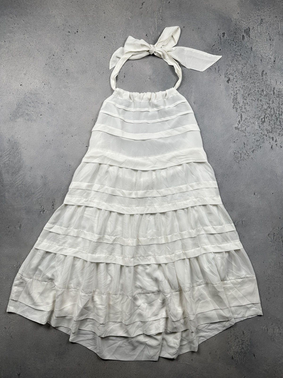 H&M H&M Conscious Collection Halter Tiered White Fairy Dress y2k Size XL / US 12-14 / IT 48-50 - 18 Thumbnail