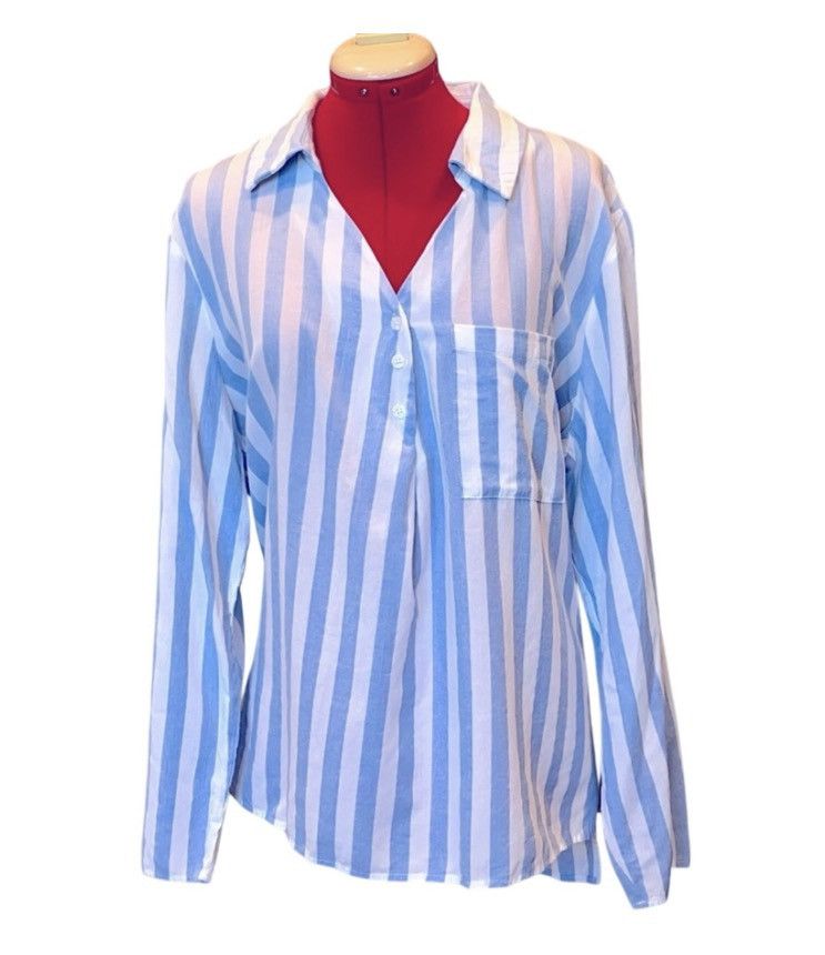 Other FloryDay Blue & White Striped Tunic Blouse 2X Chambray Top Size XXL / US 16-18 / IT 52-54 - 1 Thumbnail