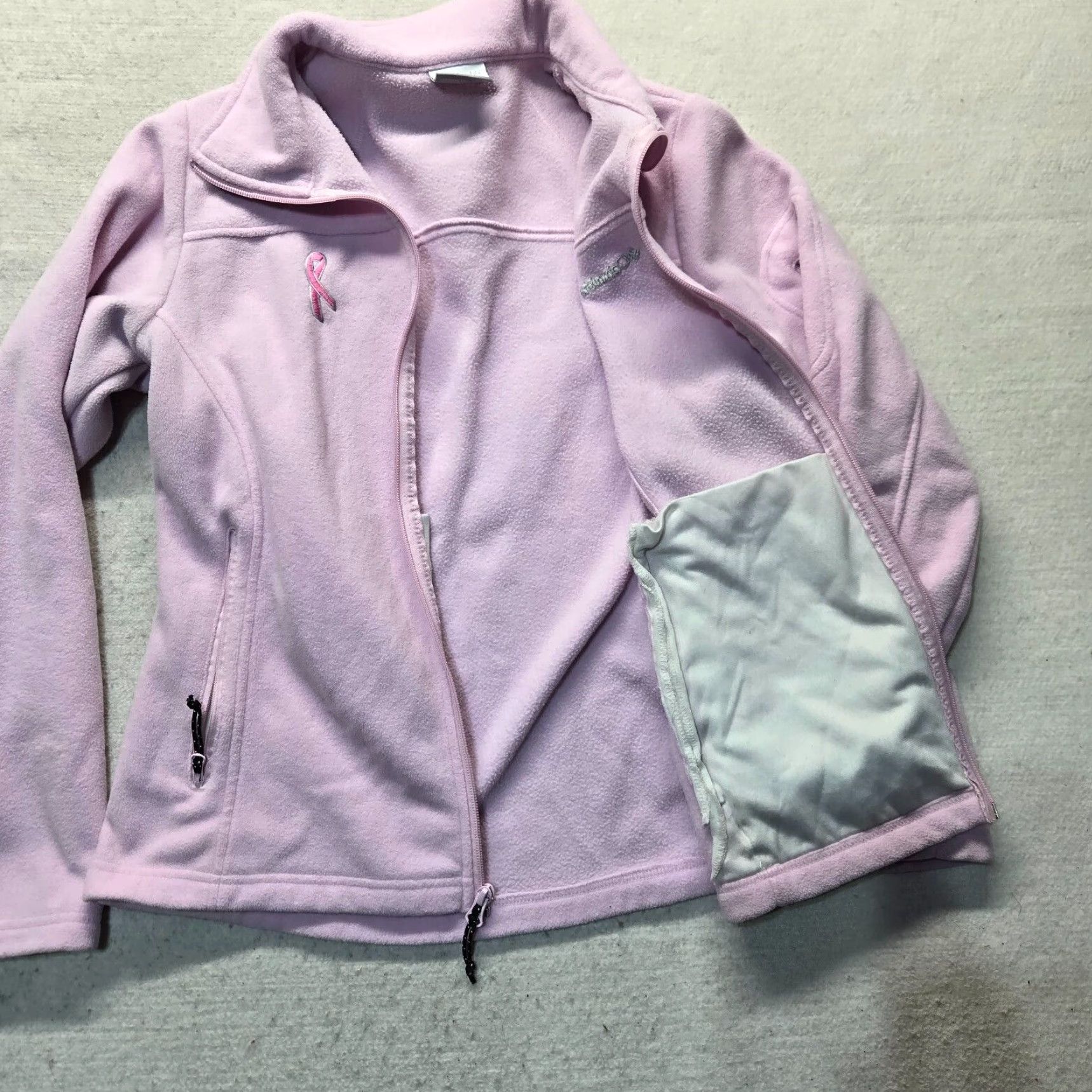 Pinko COLUMBIA Jacket Pink Zip Up Fleece Embroidered Breast Cancer Women's M Medium Size M / US 6-8 / IT 42-44 - 3 Thumbnail
