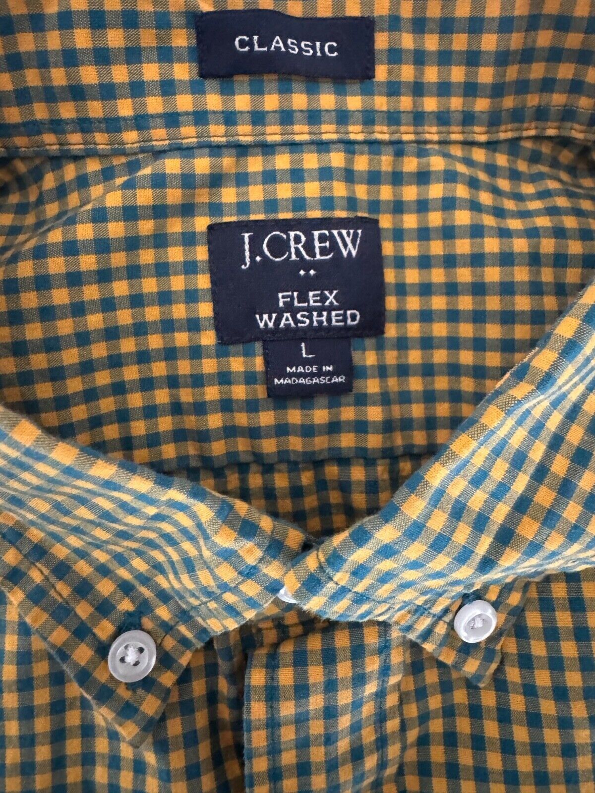 J.Crew J.Crew Flex Washed Button Men L Classic Fit Green Yellow Size US L / EU 52-54 / 3 - 3 Thumbnail