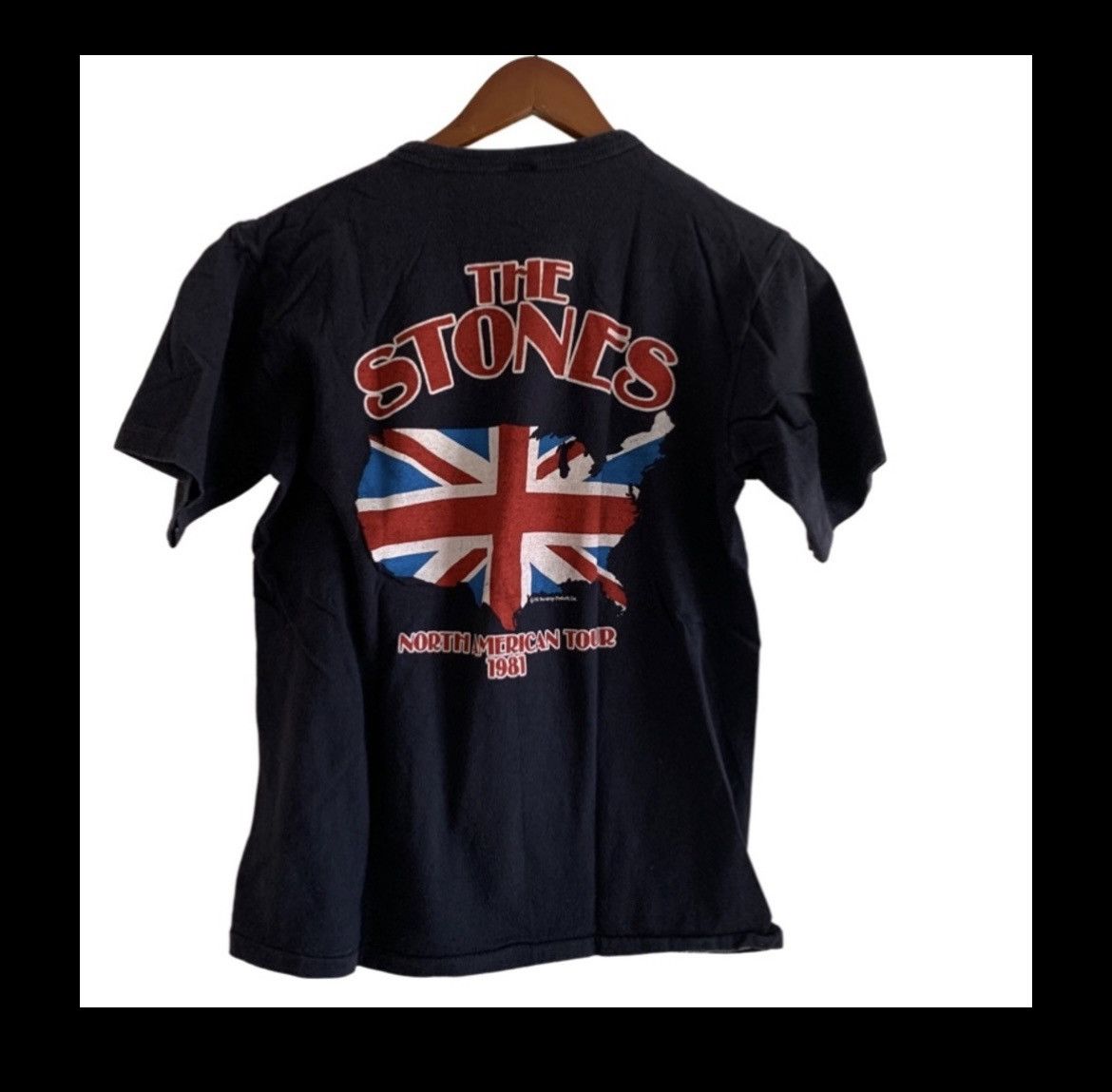 Vintage Vtg 1981 Rolling Stones North American Tour Black T-Shirt Size M / US 6-8 / IT 42-44 - 5 Thumbnail