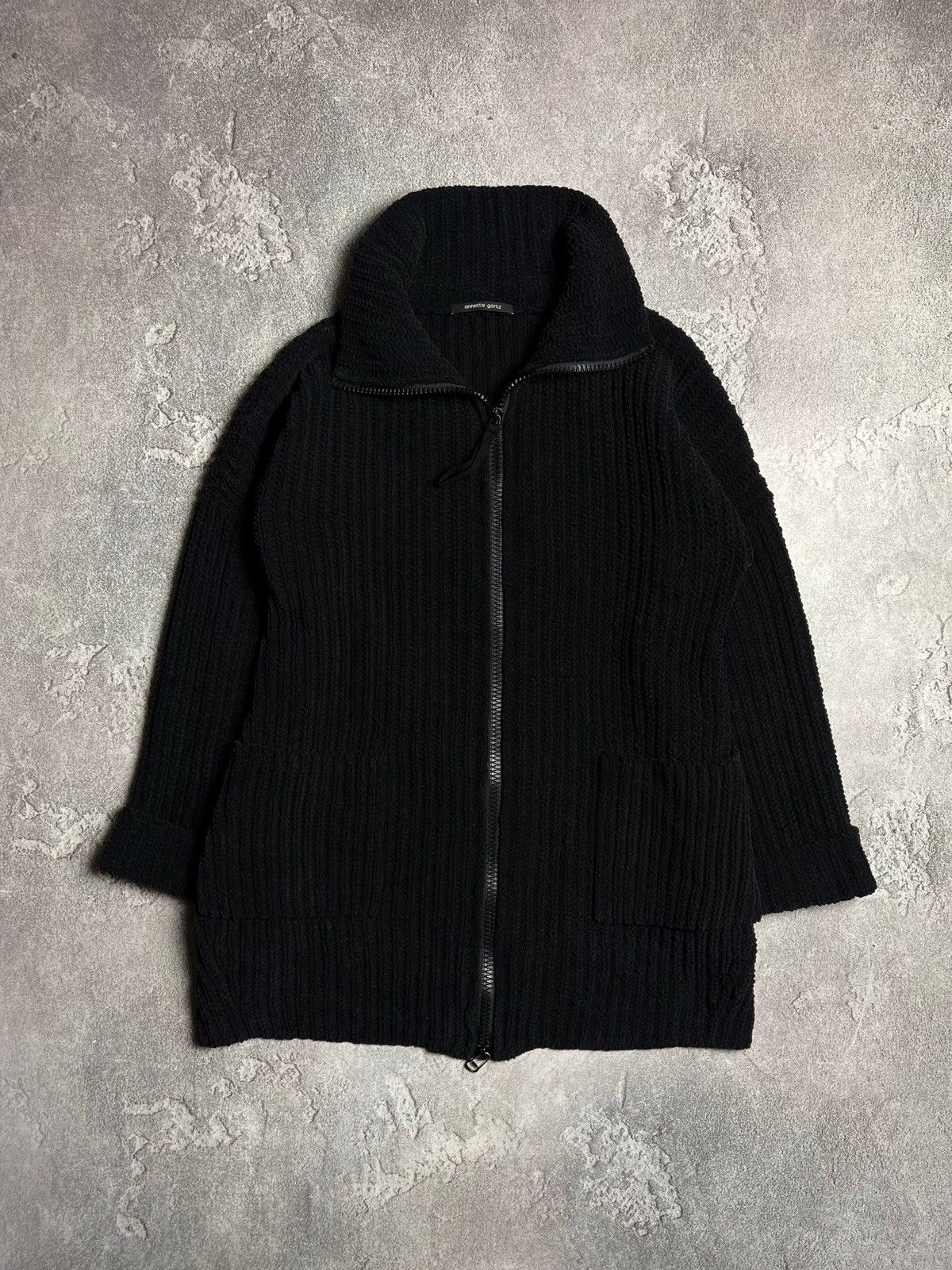 Annette Gortz Annette Gortz Faux Fur Jacket Knit Zip Cardigan Sweater Size L / US 10 / IT 46 - 1 Thumbnail