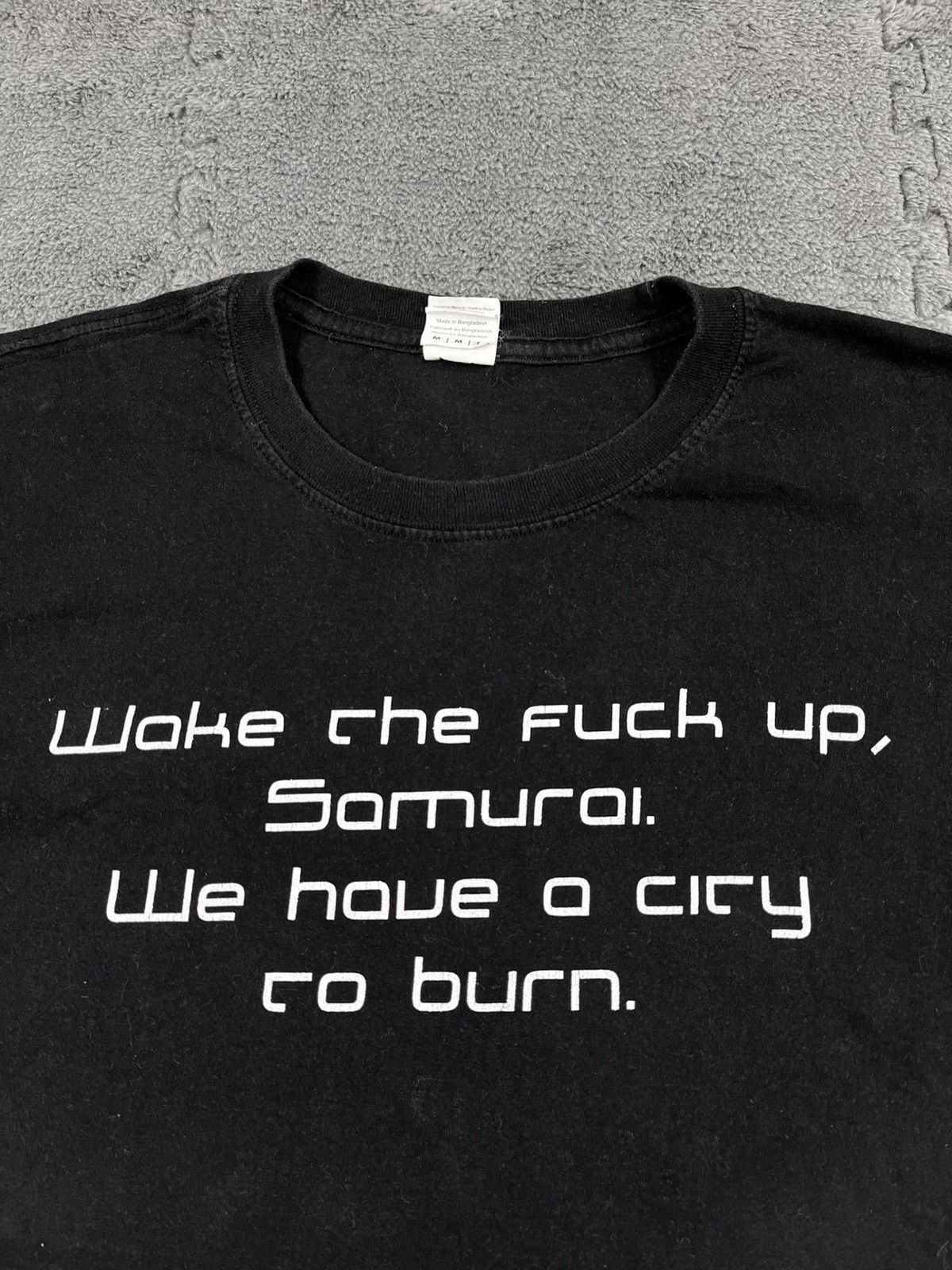 Japanese Brand Vintage Y2K wake the fuck up samurai cyberpunk humor Tshirt Size US M / EU 48-50 / 2 - 2 Thumbnail