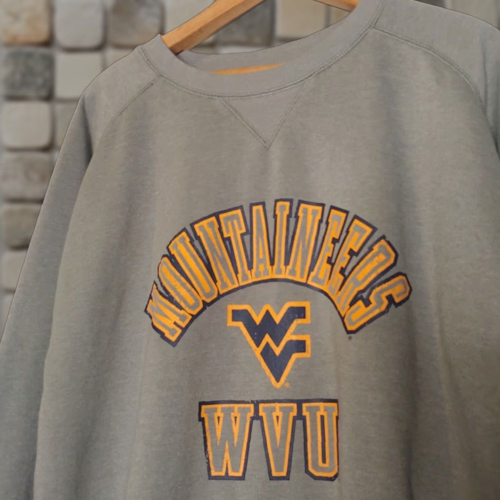 Champion Champion WVU Sweatshirt Large Gray Crew Neck Pullover Men NCAA Mountaineers Size US L / EU 52-54 / 3 - 1 Thumbnail