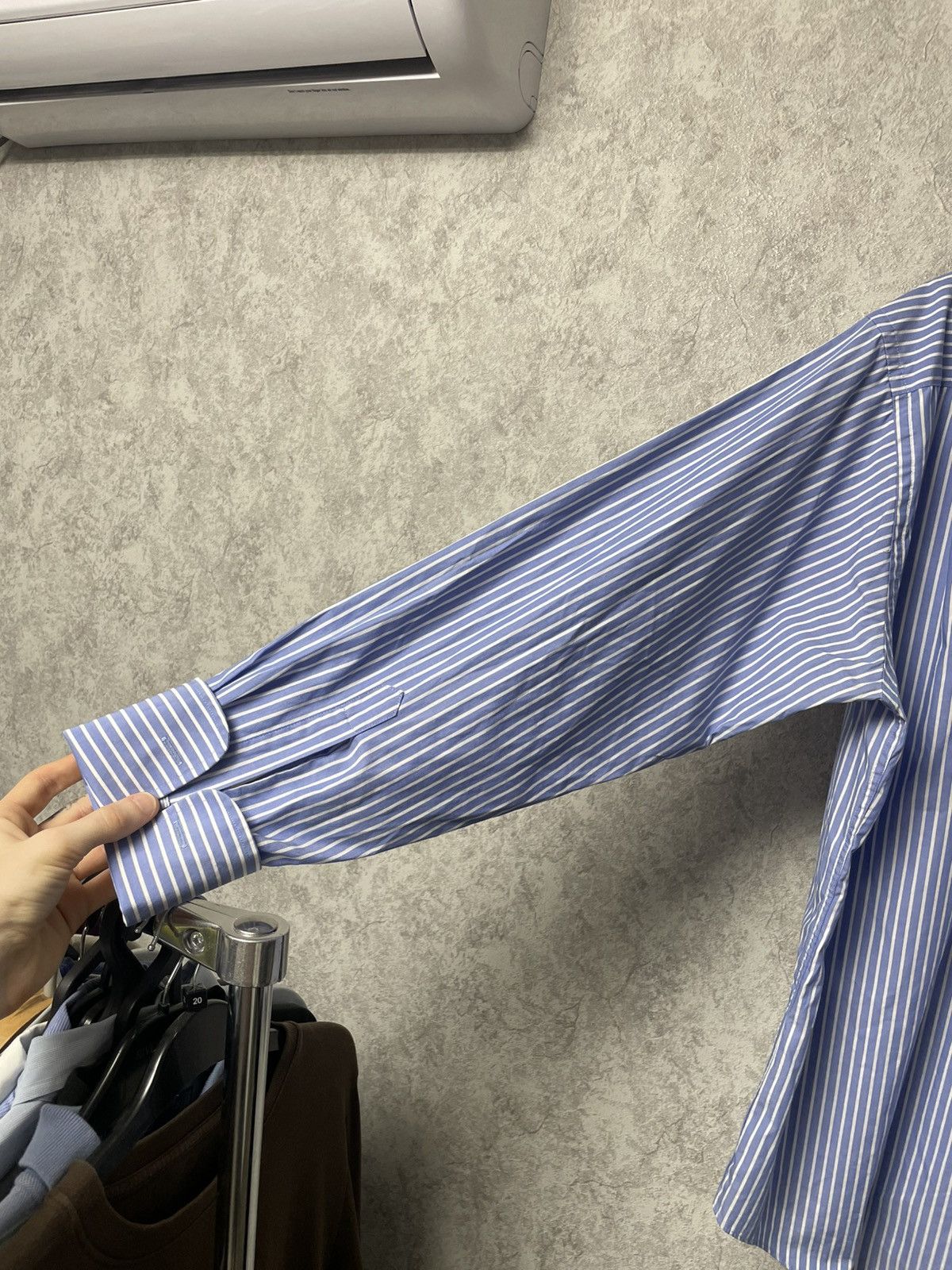 Balmain Vintage Balmain Business Stripe Shirt w/ French Cuffs 16½/42 Size US XL / EU 56 / 4 - 24 Thumbnail