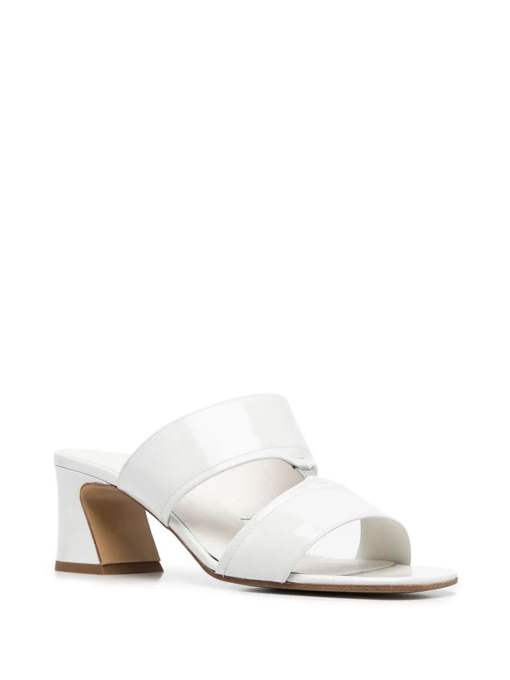 Salvatore Ferragamo o1y0426 Block Heel Mules in White Size US 10 / IT 40 - 2 Thumbnail