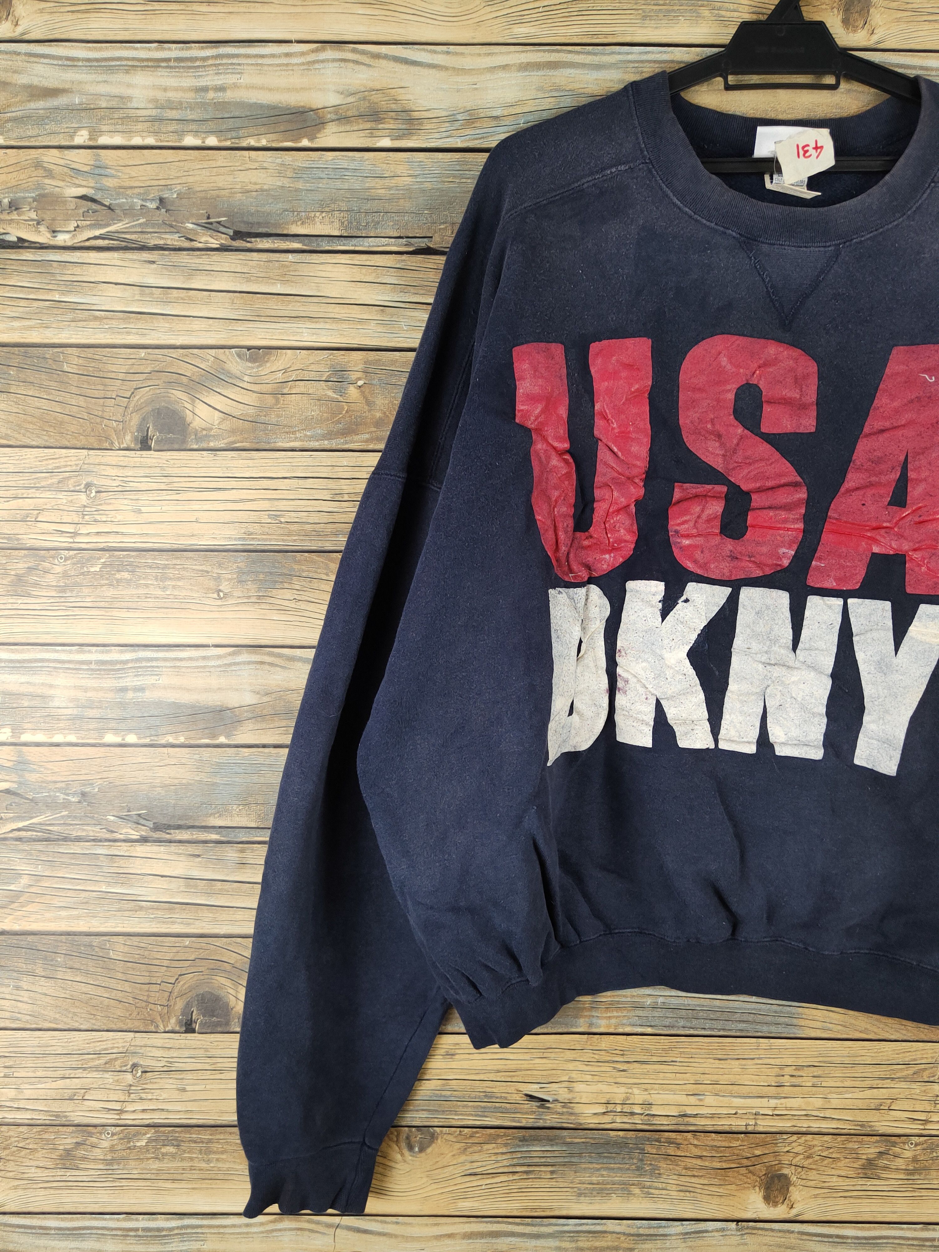 DKNY DL DKNY Navy vintage Sweatshirts #431 Size US XL / EU 56 / 4 - 3 Thumbnail