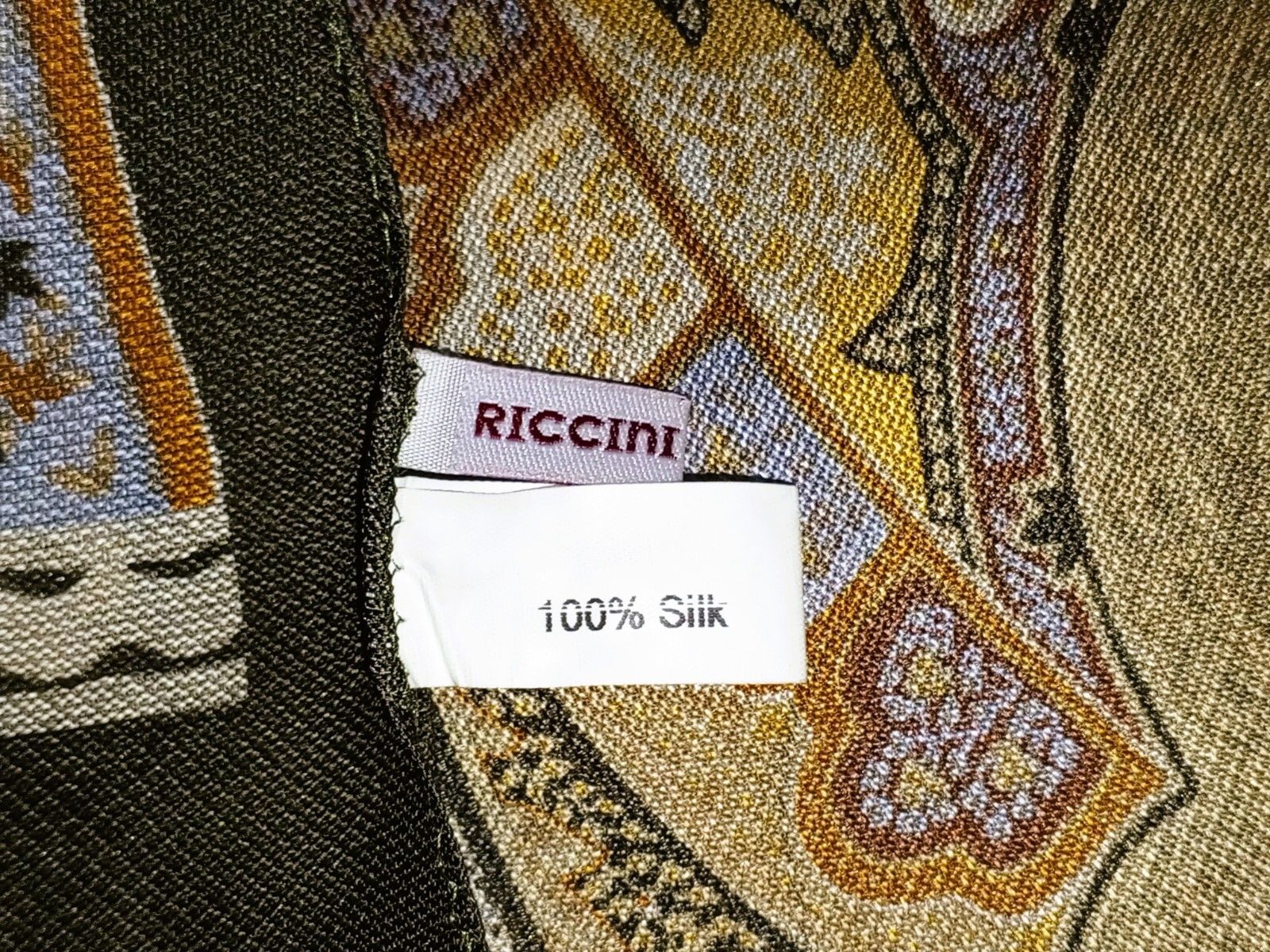 Other RICCINI Paisley Geometric Paisley Floral Silk Scarf Shawl Size ONE SIZE - 7 Thumbnail